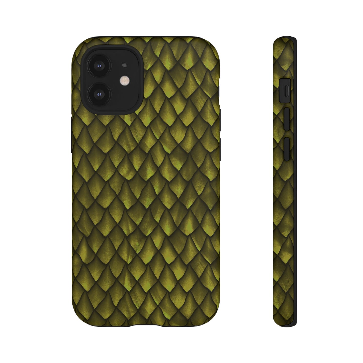 Apple I-Phone 12 (Series) Tough Case-Phone Case: Dragons [Green Scales]