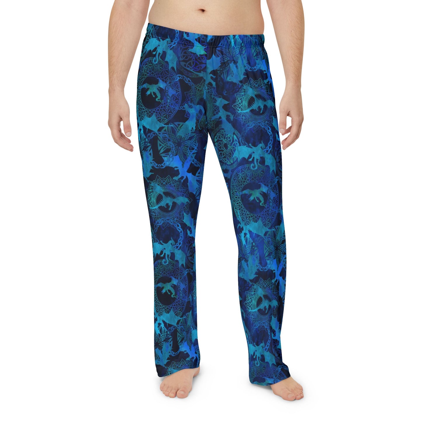 Blue Ocean Skull Print Pajama Pants