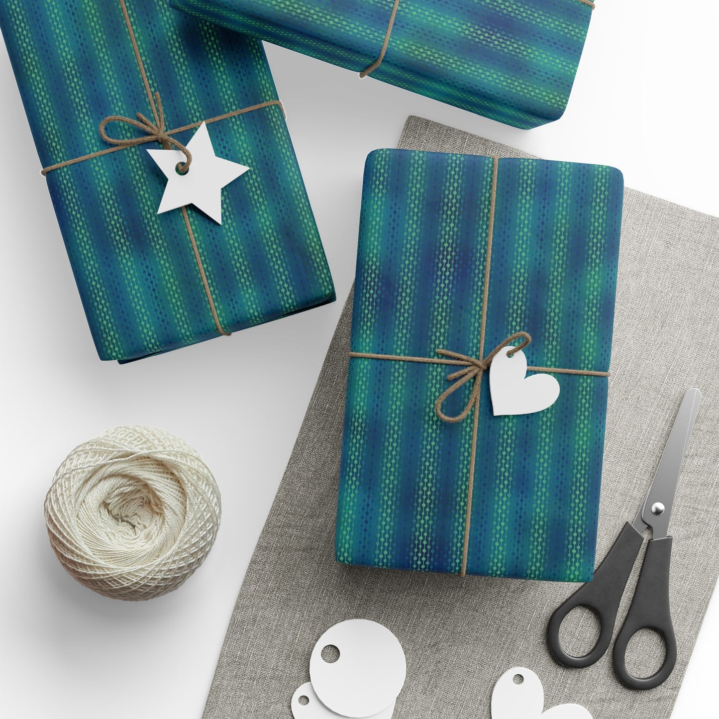 Wrapping Paper:  Generic [Blue/Green Dot Stripes]