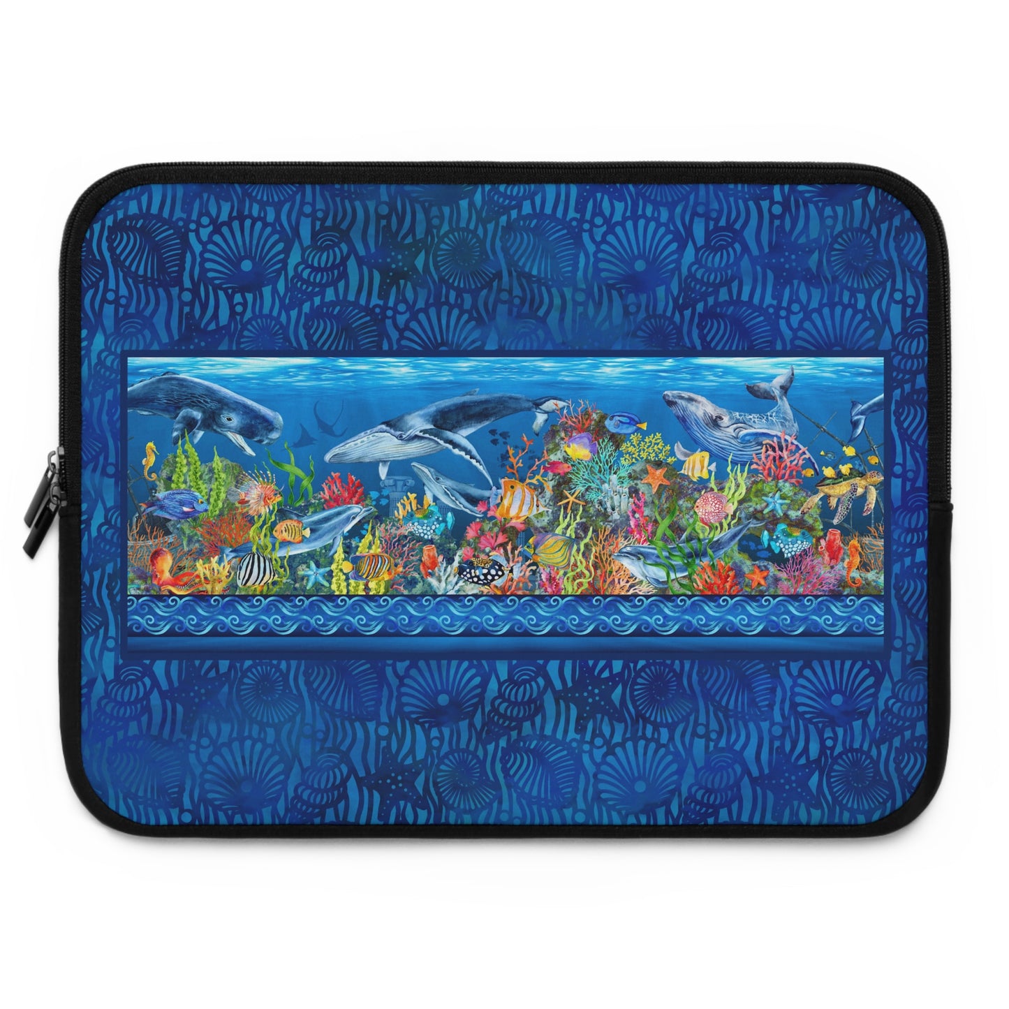 Laptop SleeveLaptop Sleeve:  [CALYPSO]:  Sea Life Panel-Shells Tonal