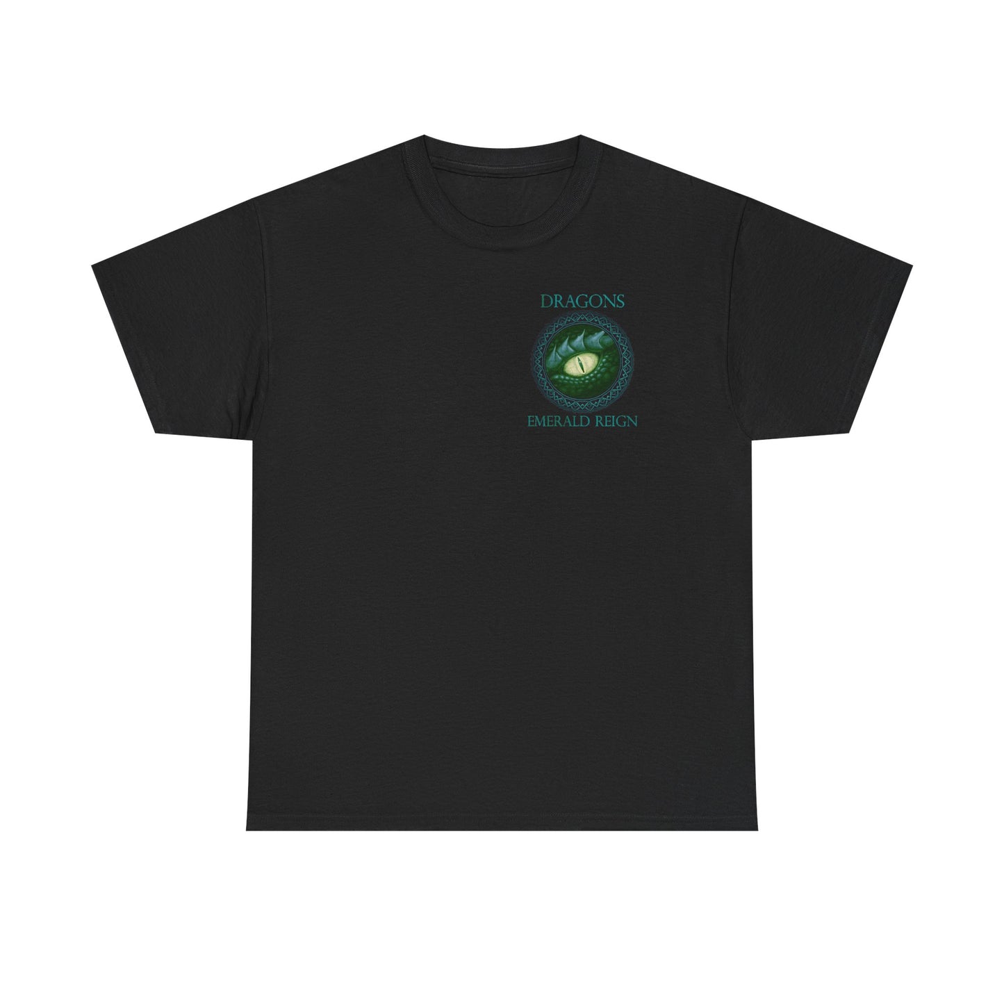Unisex Heavy Cotton Tee:  Emerald Dragons [Dragon Eye]
