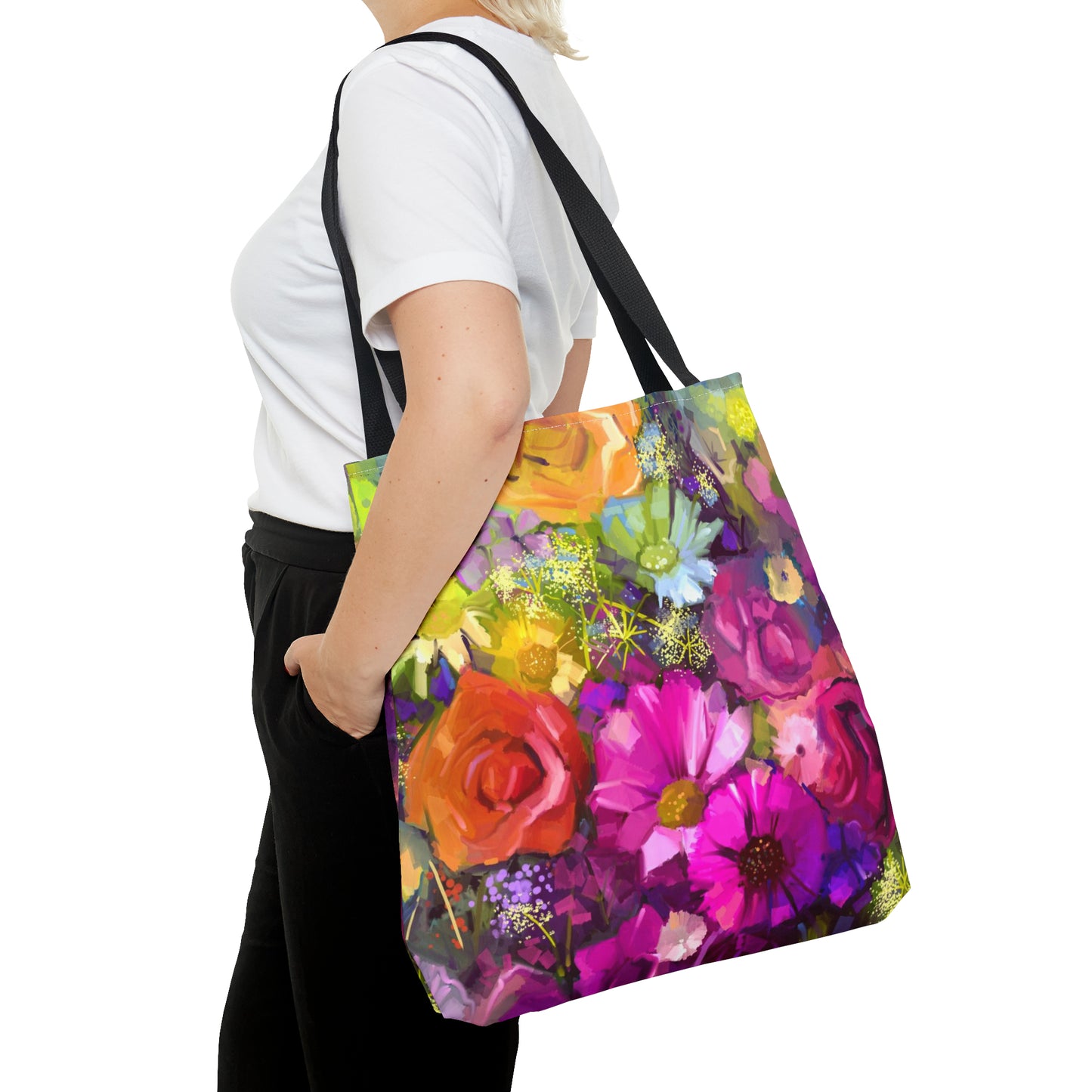 Tote Bag:  large-18x18;  "Year of Art" [Flowers Bunch]