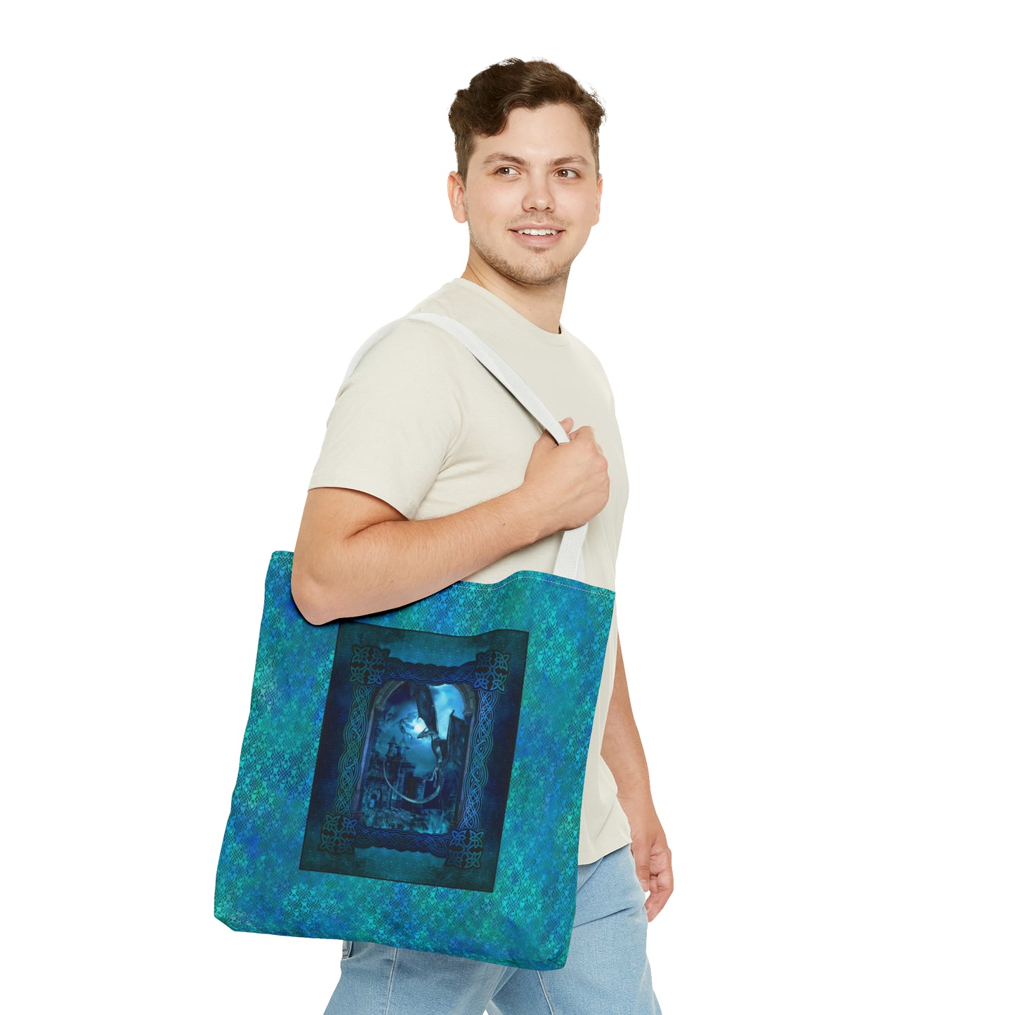 Tote Bag:  large-18x18;  "Dragons" [Blue Fury Panel]