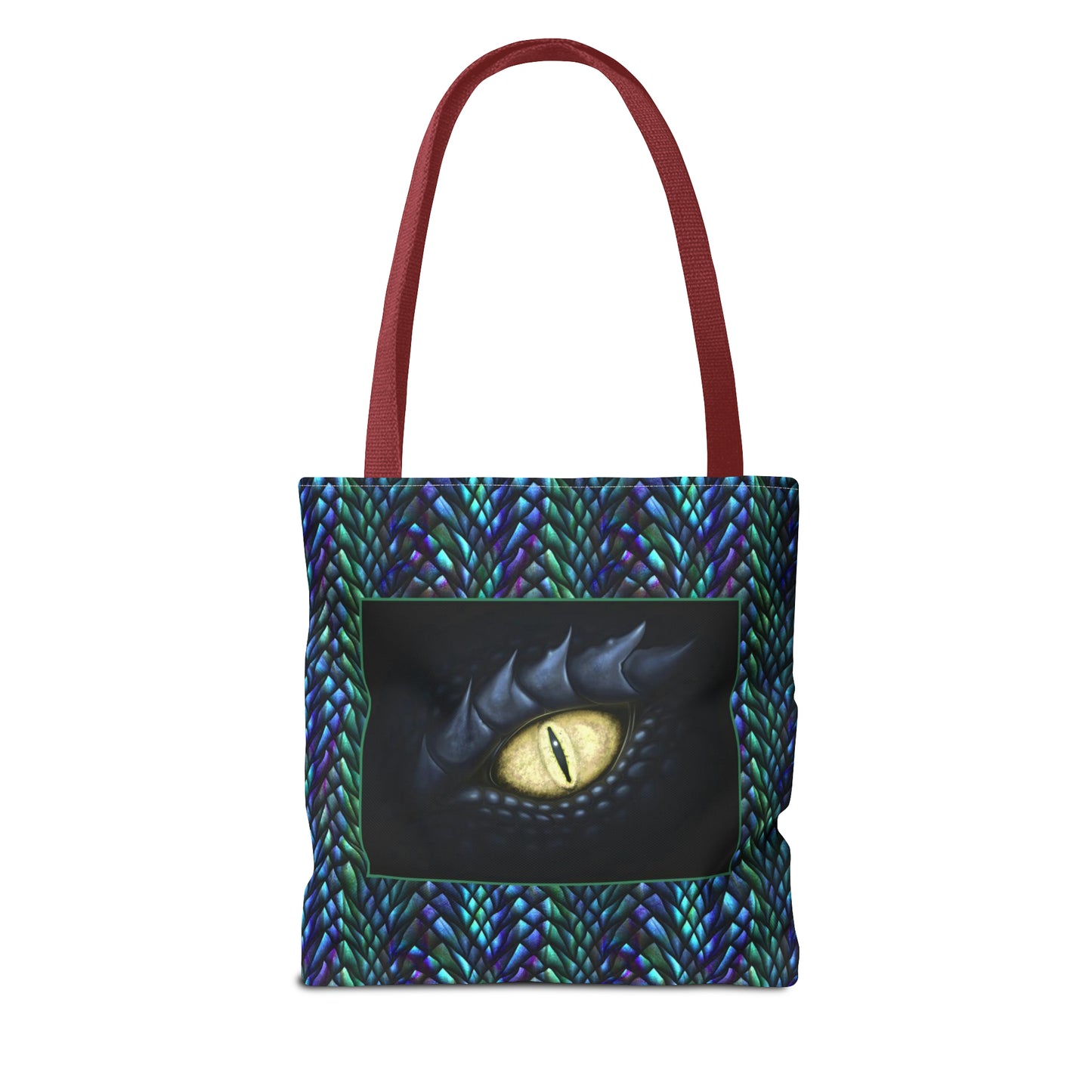 Tote Bag: large-18x18; "Dragons" [Sheen Scales 1-Black Eye W/White]