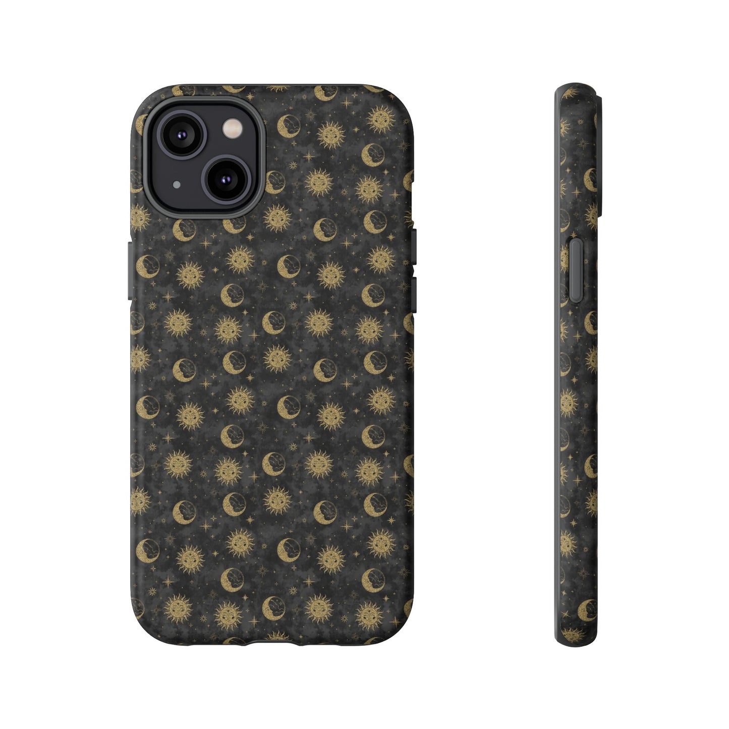 Apple I-Phone 14 (Series)-Tough Case-Phone Case: The Sun, The Moon, And The Stars [Gold Suns, Smiling Moons]