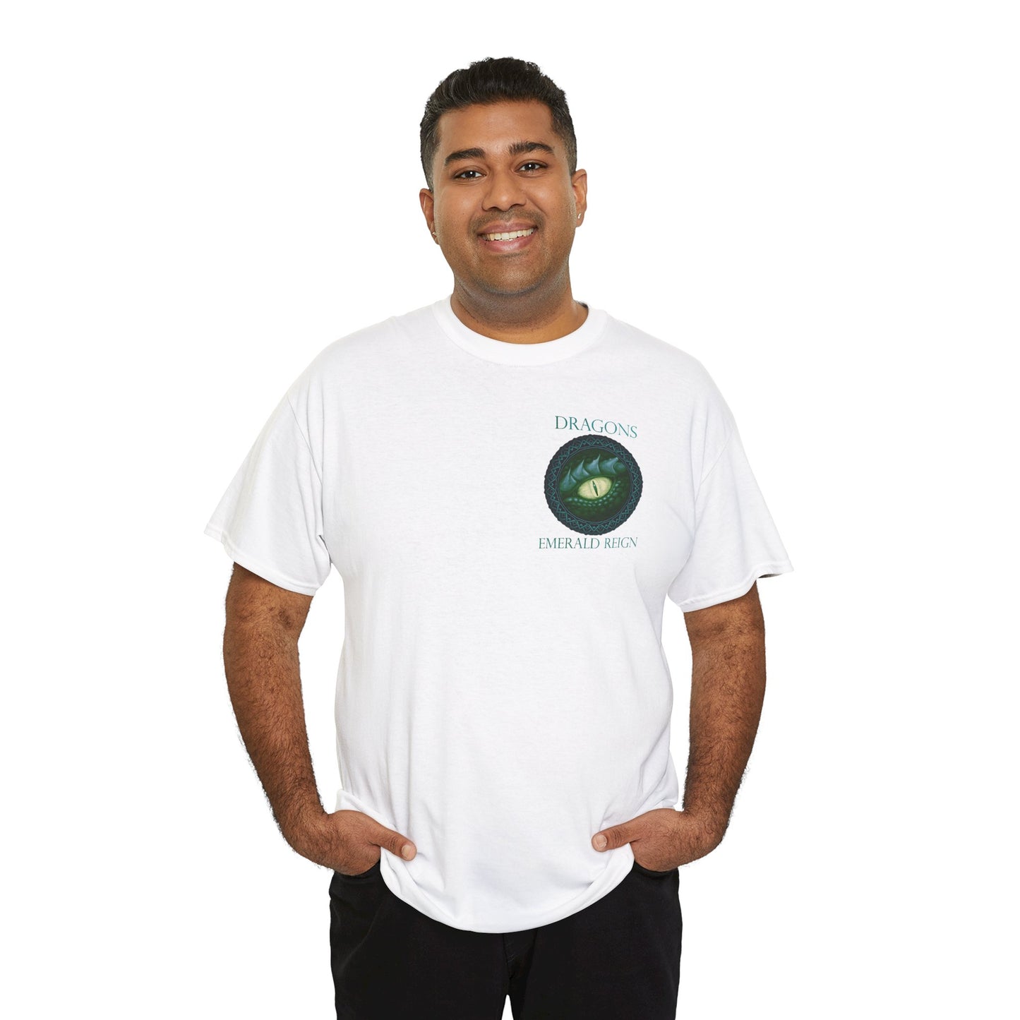 Dragon Eye Graphic Tee — "Dragons: Emerald Reign" Fantasy T‑Shirt