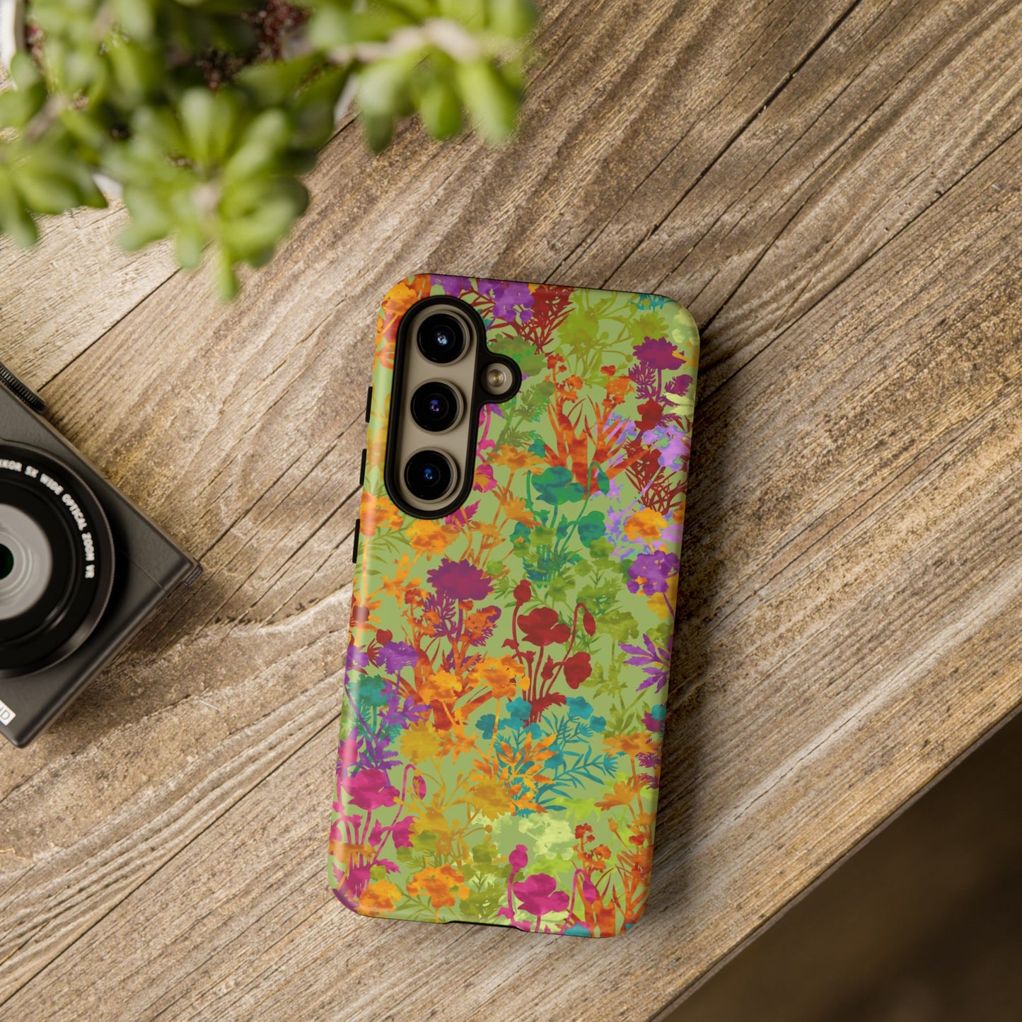 Samsung Galaxy Series Tough Case-Phone Case: Dreamscapes [Multi-Colored Flowers-Yellow]