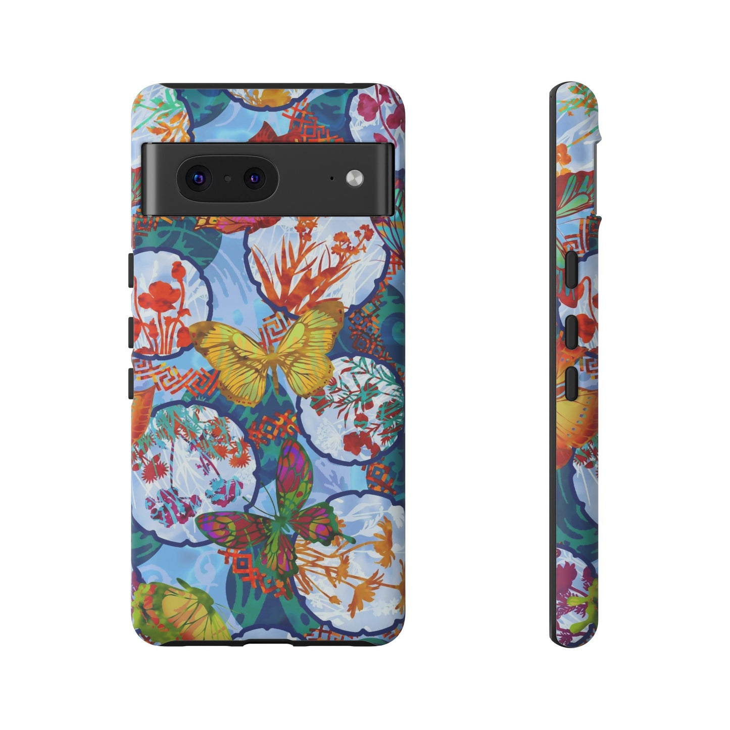 Android Google Pixel (Series) Tough Case-Phone Case:  Dreamscapes [Light Blue Butterflies]