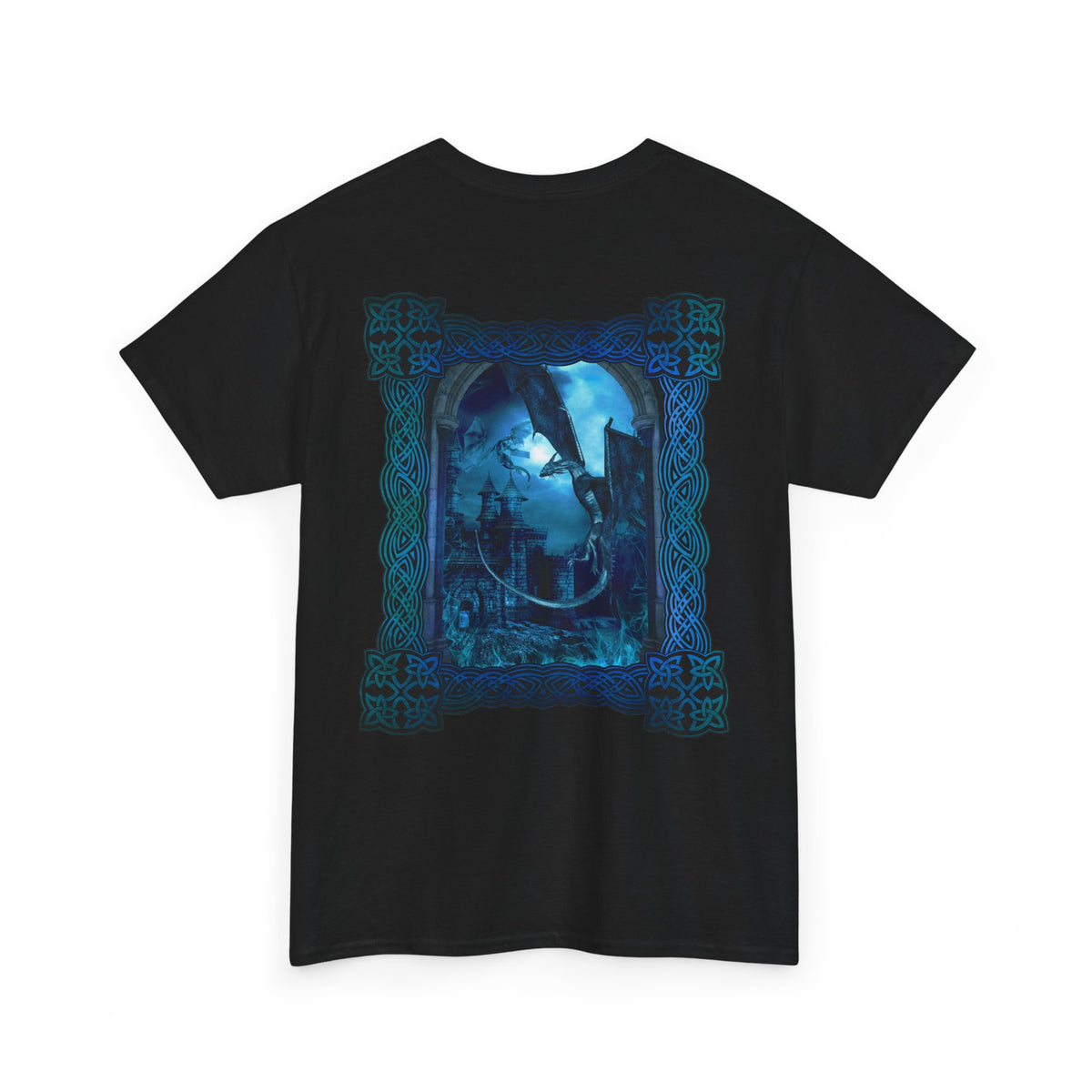 Cotton Tee-Shirt:  Dragons [Blue Fury]
