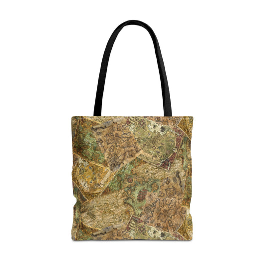 Tote Bag:  large-18x18;  "Legendary Journeys" [Maps-Panel]