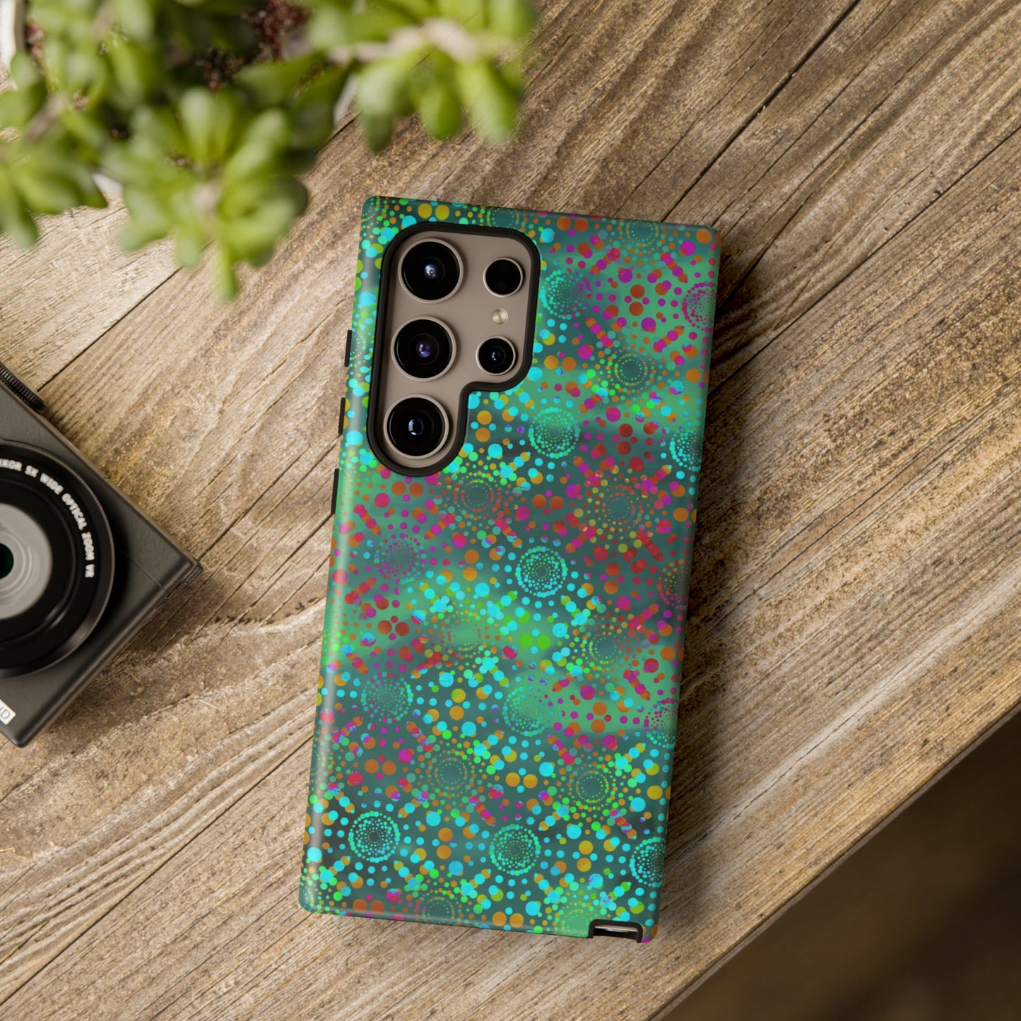 Samsung Galaxy Series Tough Case-Phone Case: Dreamscapes [Teal Green Kaleidoscope]