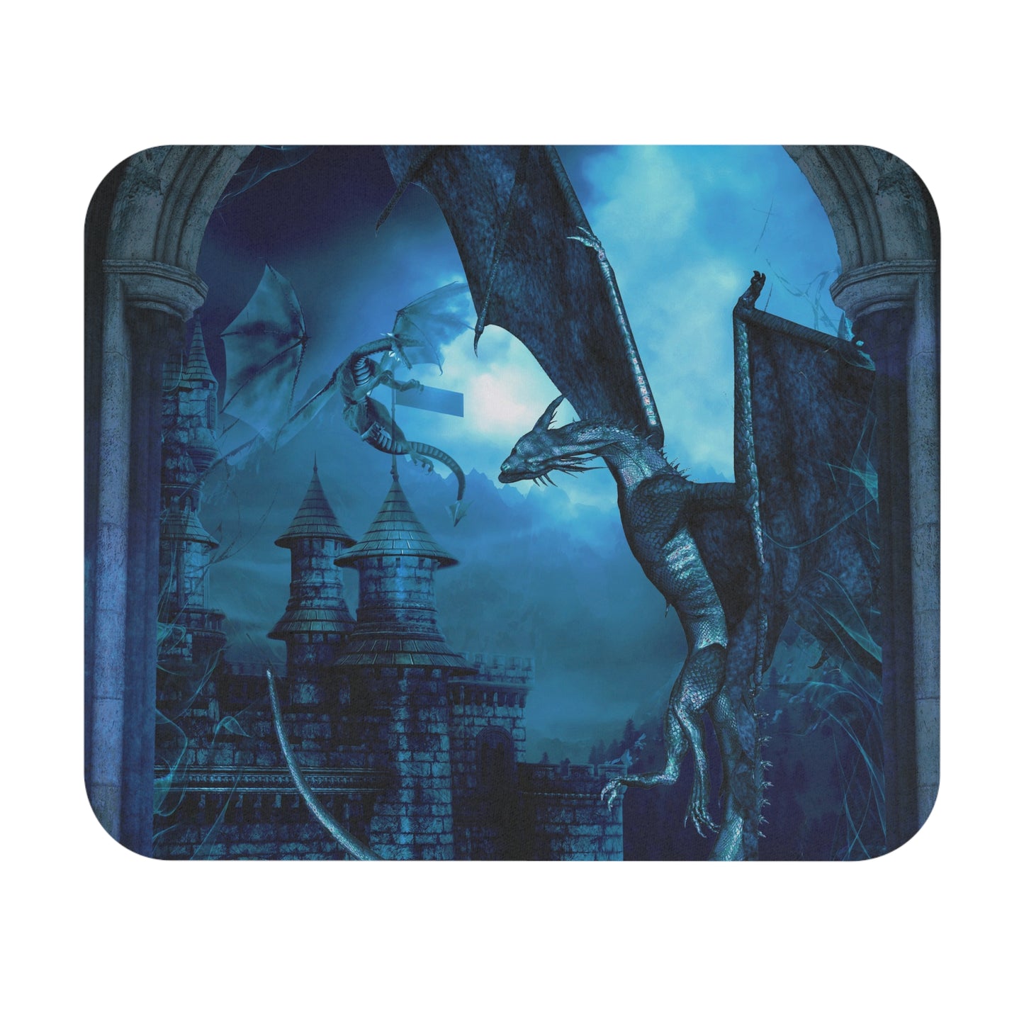 Mouse Pad-Gaming;  9x8 - "Blue Dragons" [Panel]