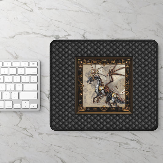 Mouse Pad-Gaming;  9x7:  Steampunk Dragons [Dagon W/Clock-Wings]