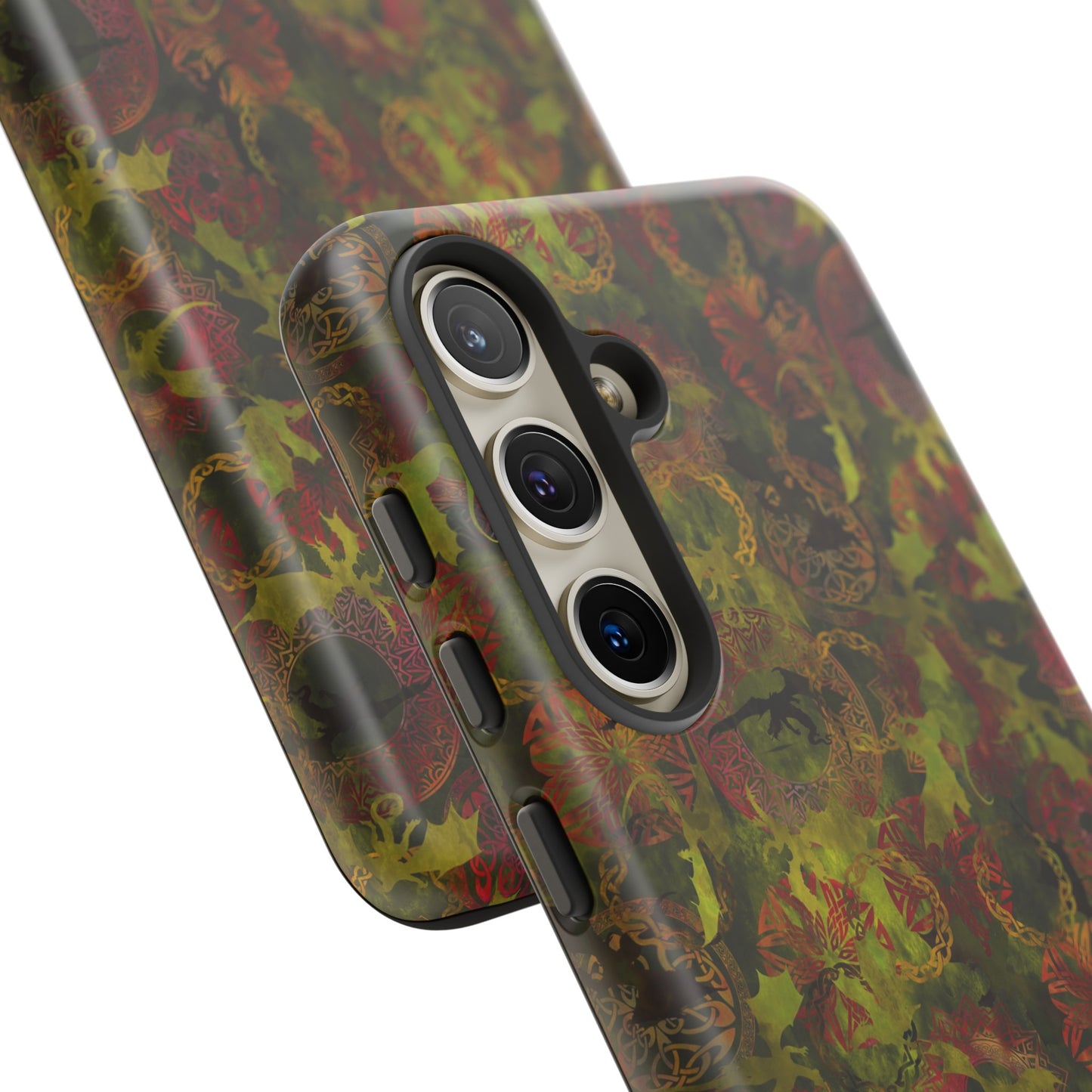 Samsung Galaxy Series Tough Case-Phone Case: Dragons [Green Panel]