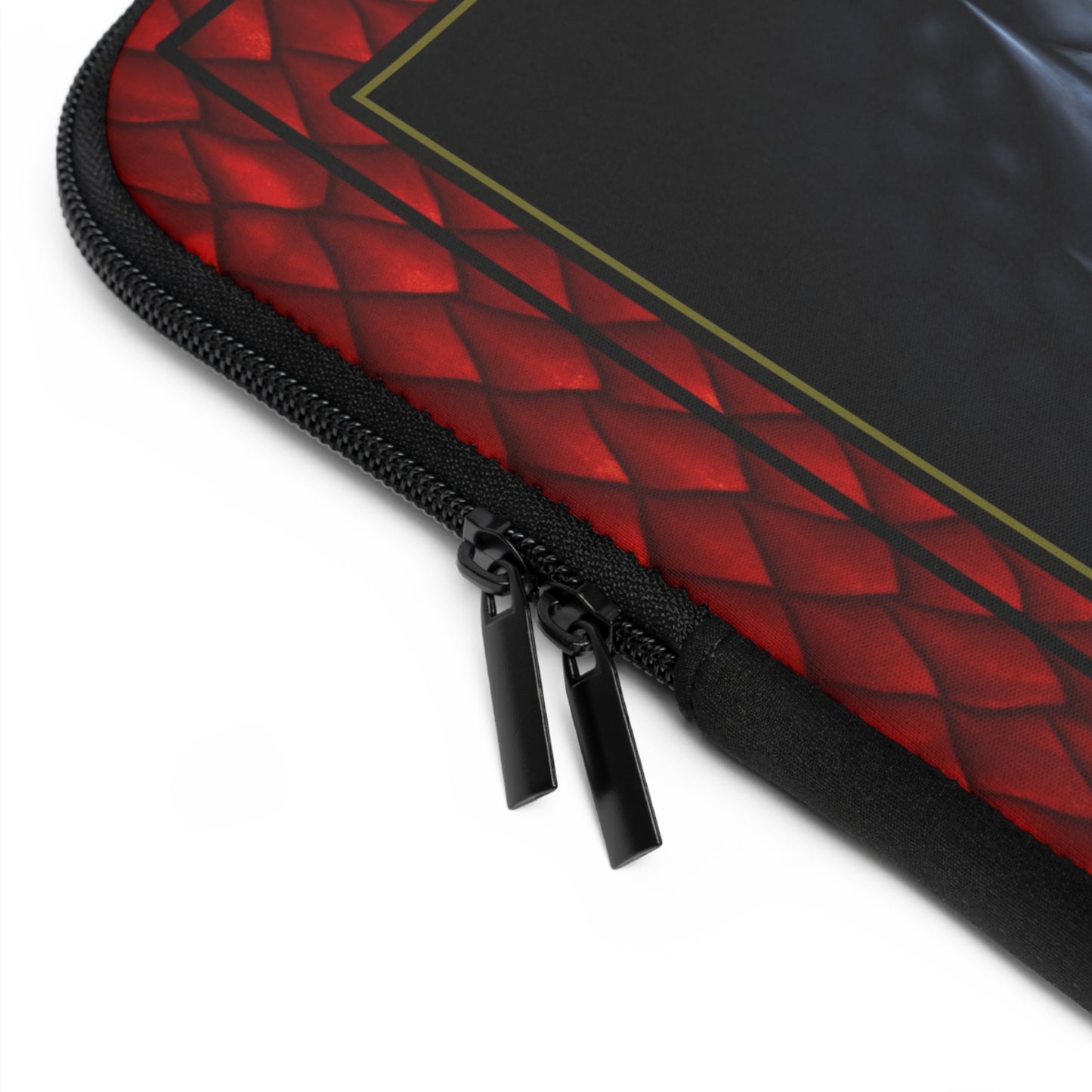 Laptop Sleeve  (Sizes:  13", 15", 17") [Dragons:  Green Scales-Black Eye w/Orange] - From In the Beginning Fabrics.