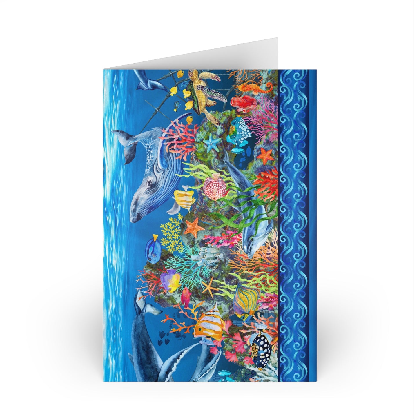 NOTE CARDS: CALYPSO [Undersea Life-Border]