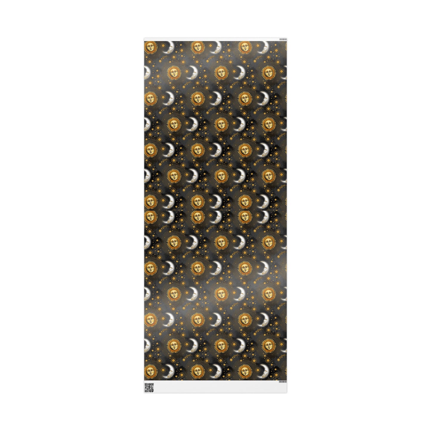 Wrapping Paper:  Celestial [Black-Haze Suns/Moons]