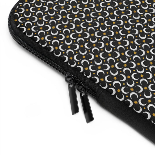 Laptop Sleeve:   Celstial [Black Moon and Gold Stars]