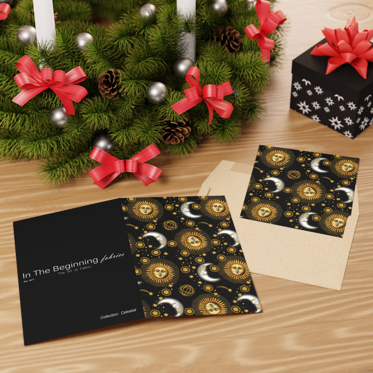 NOTE CARDS: CELESTIAL [Suns and Moons-Black]