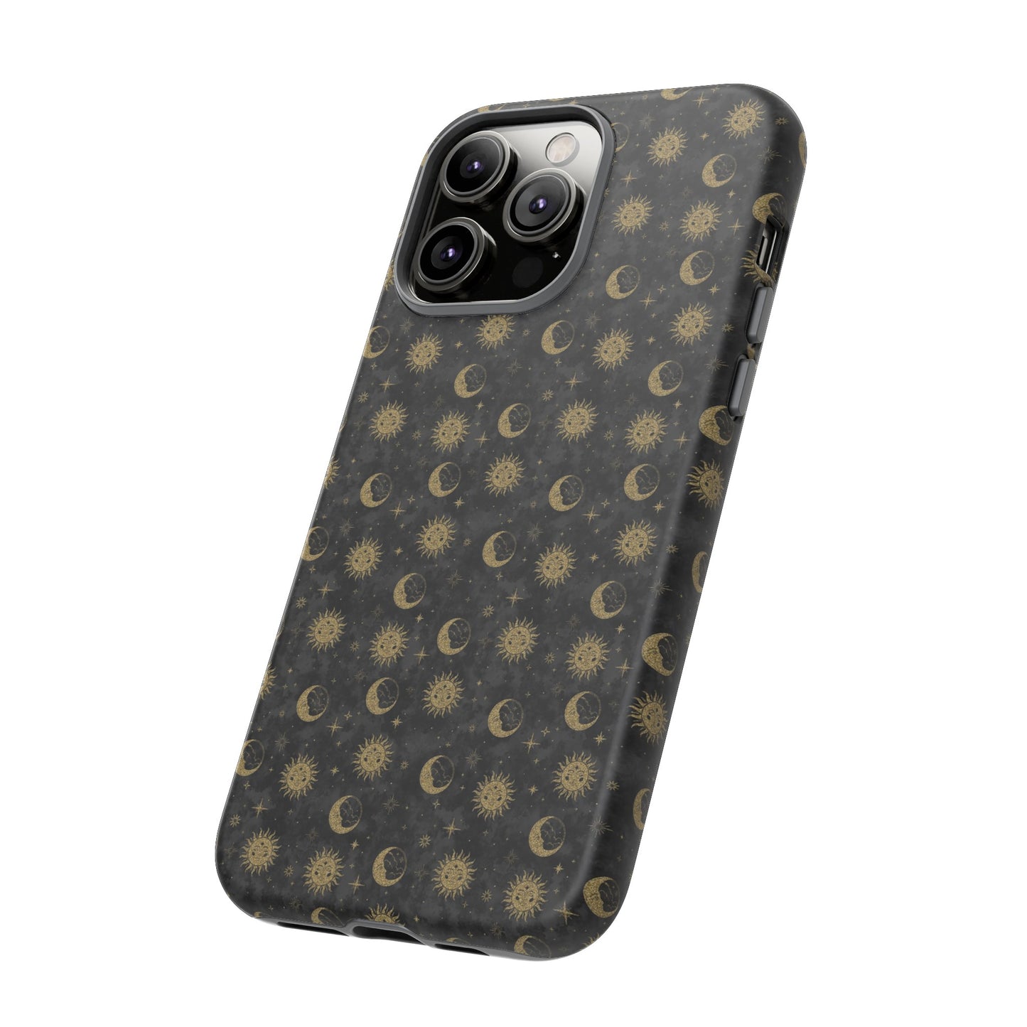 Apple I-Phone 14 (Series)-Tough Case-Phone Case: The Sun, The Moon, And The Stars [Gold Suns, Smiling Moons]