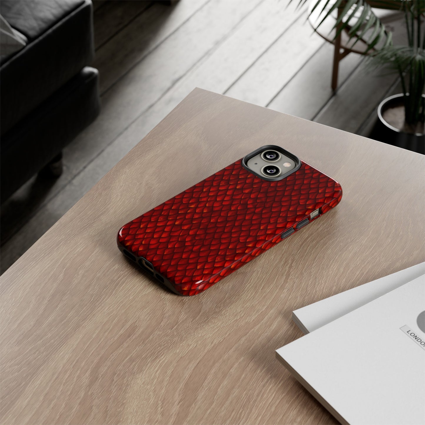 Apple I-Phone 14 (Series) Tough Case-Phone Case: Dragon [Red Scales]