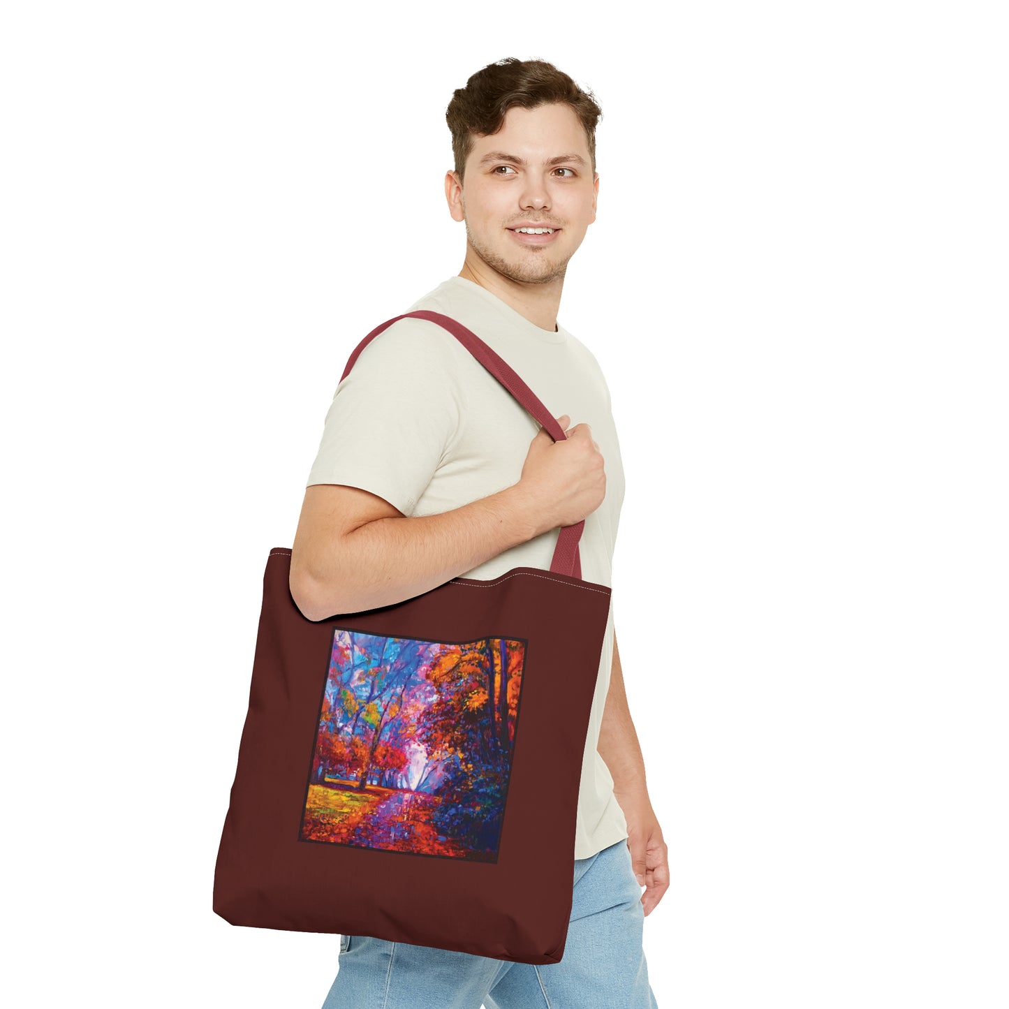 Tote Bag:  large-18x18;  "Year of Art" [Fall Path-Small Panel]