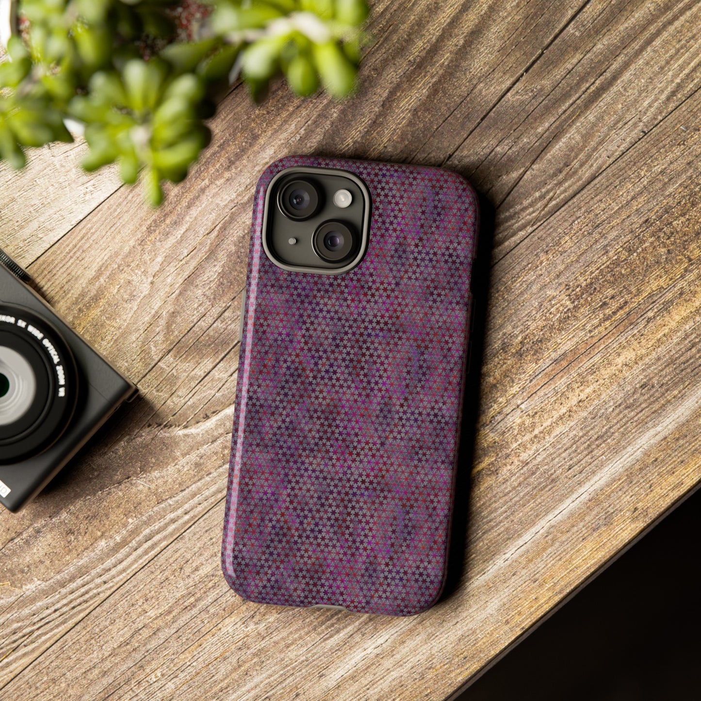 Apple I-Phone 15 (Series) Tough Case-Phone Case:  Sci-Fi [Purple Stars]