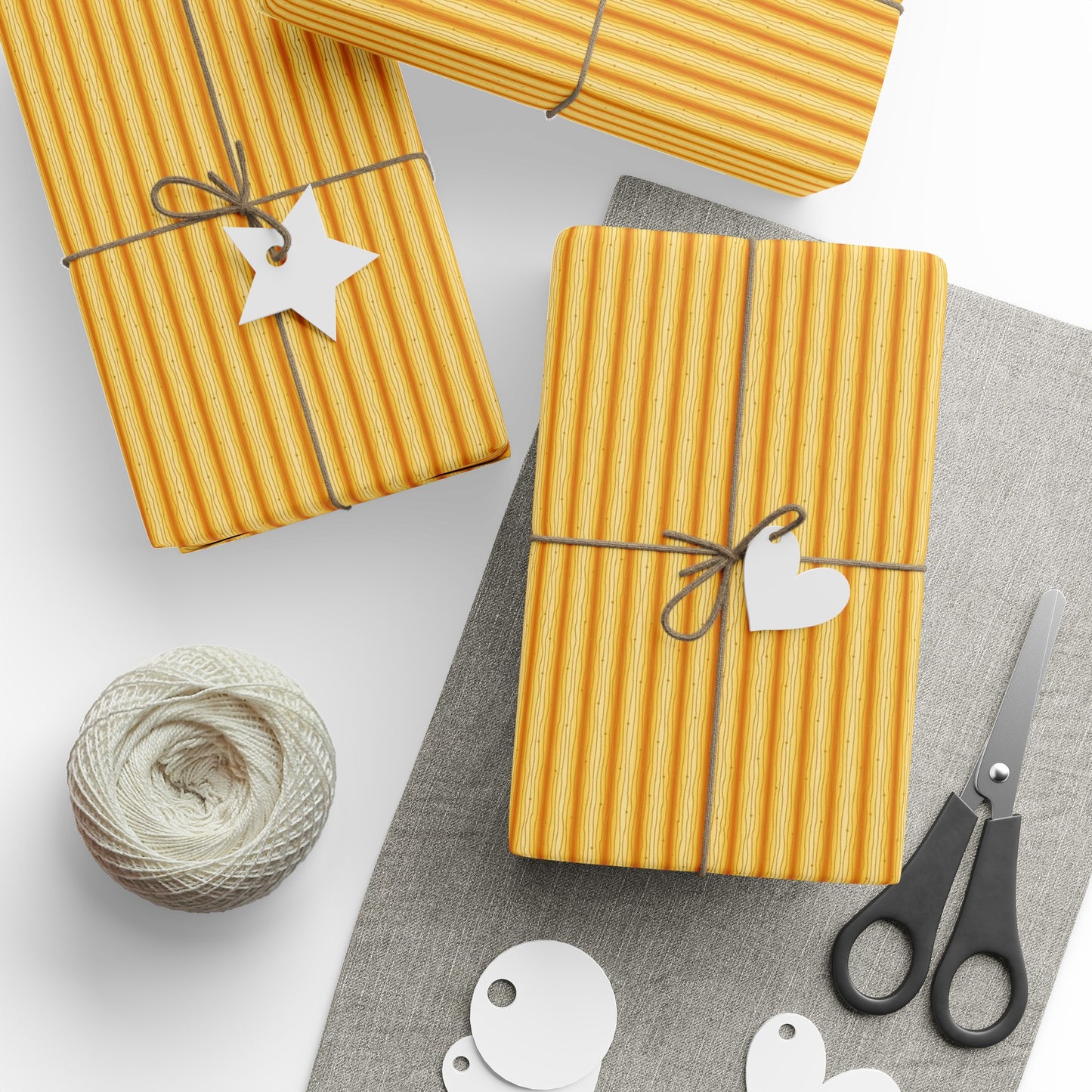 Wrapping Paper:  Celestial [Yellow-Gold Speck Stripes]