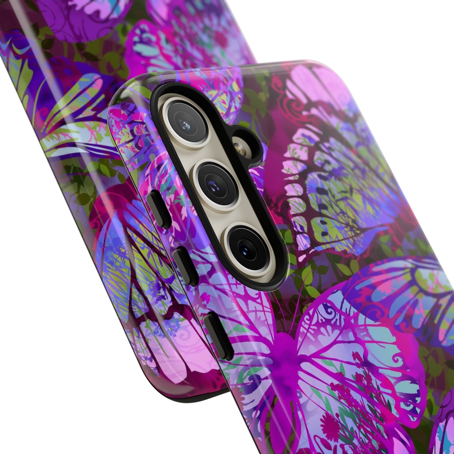 Samsung Galaxy Series Tough Case-Phone Case: Dragons [Dark Purple Butterflies]