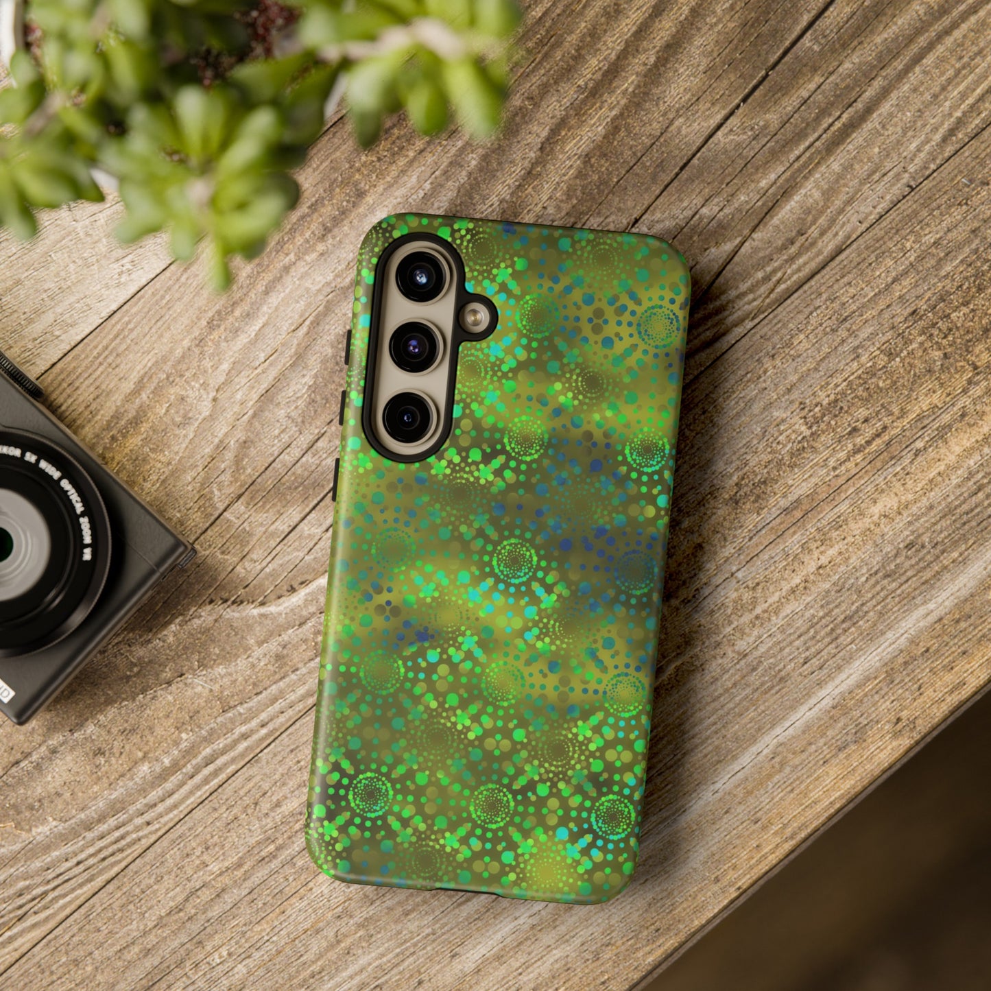 Samsung Galaxy Series Tough Case-Phone Case: Dreamscapes [Green Kaleidoscope]