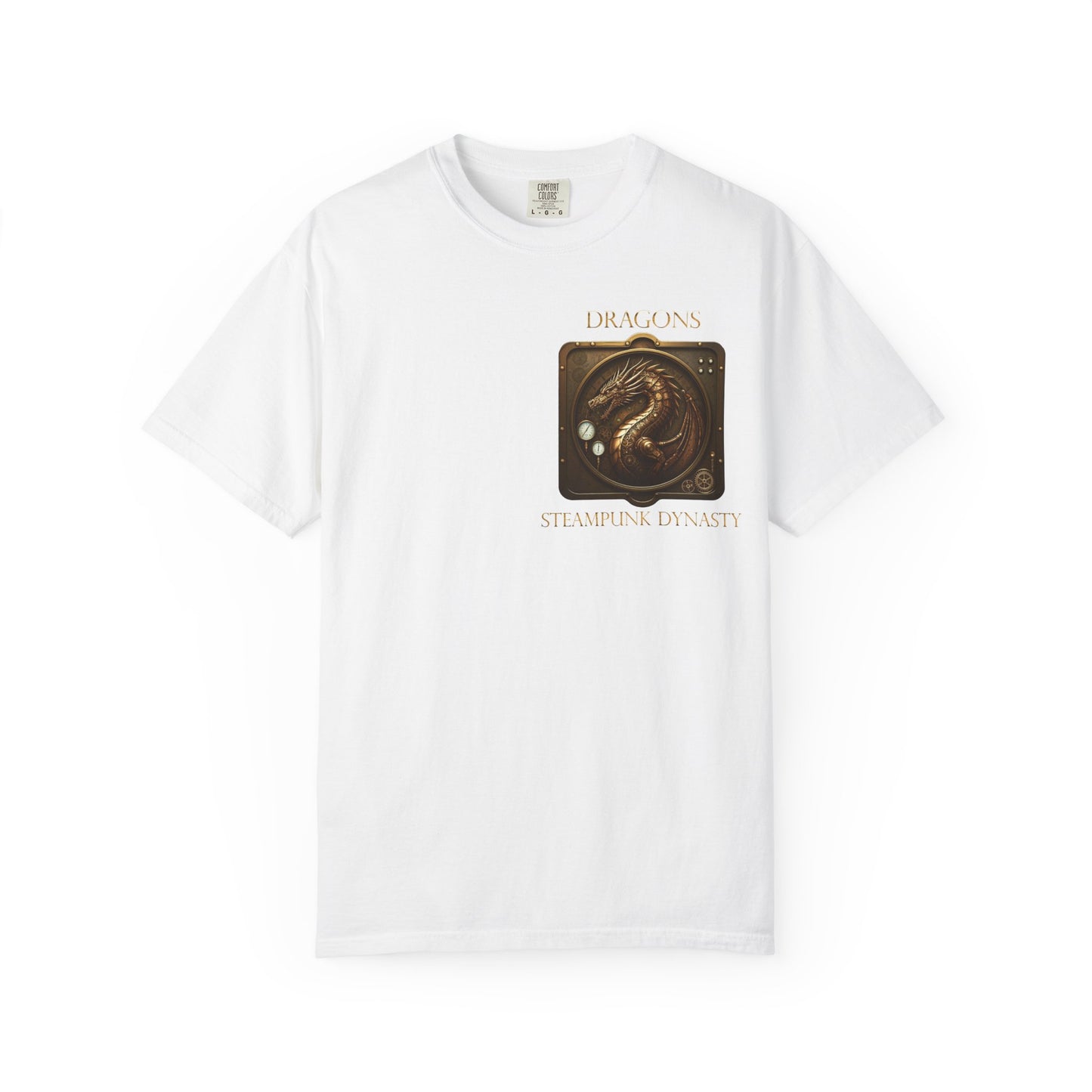 Unisex Heavy Cotton Tee:  "Steampunk Dragons" [Banner/Panel]