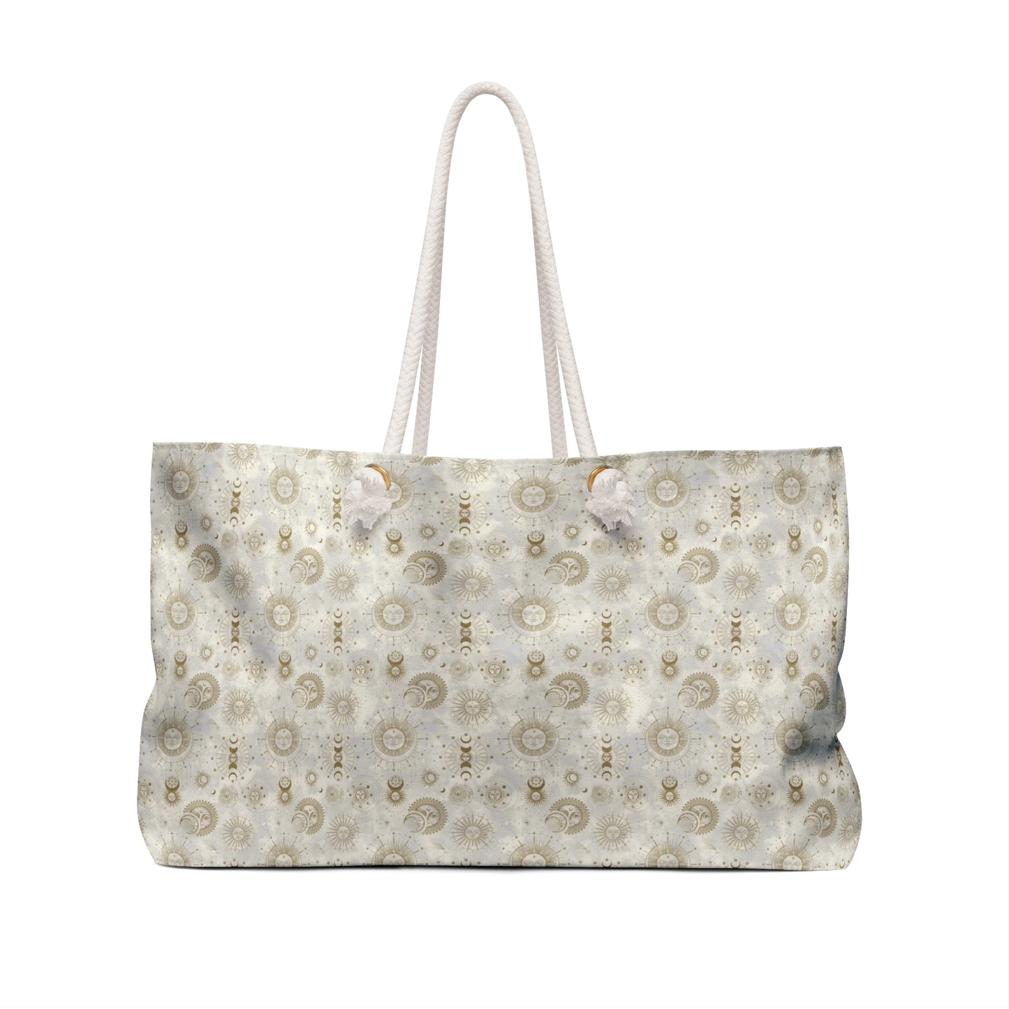 Weekender Tote Bag (Large):  The Sun, The Moon, And The Stars [Gold Sun/Moon-White Zodiac]