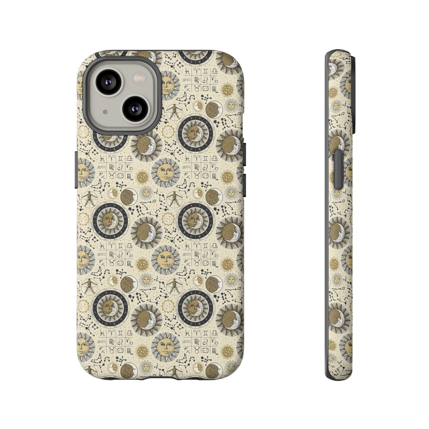 Apple I-Phone 14 (Series)-Tough Case-Phone Case: The Sun, The Moon, And The Stars [Zodiac Symbols]