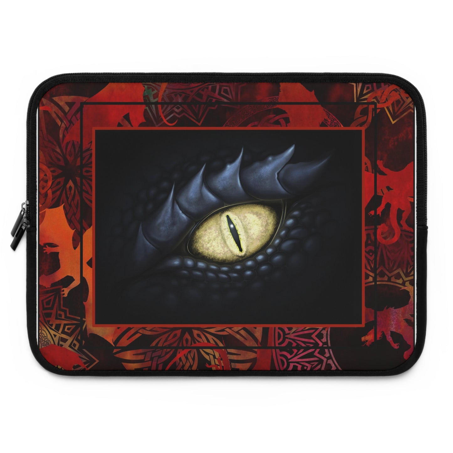 Laptop Sleeve  (Sizes:  13", 15", 17") - [Dragons:  Red Tonal-Black/White Eye]