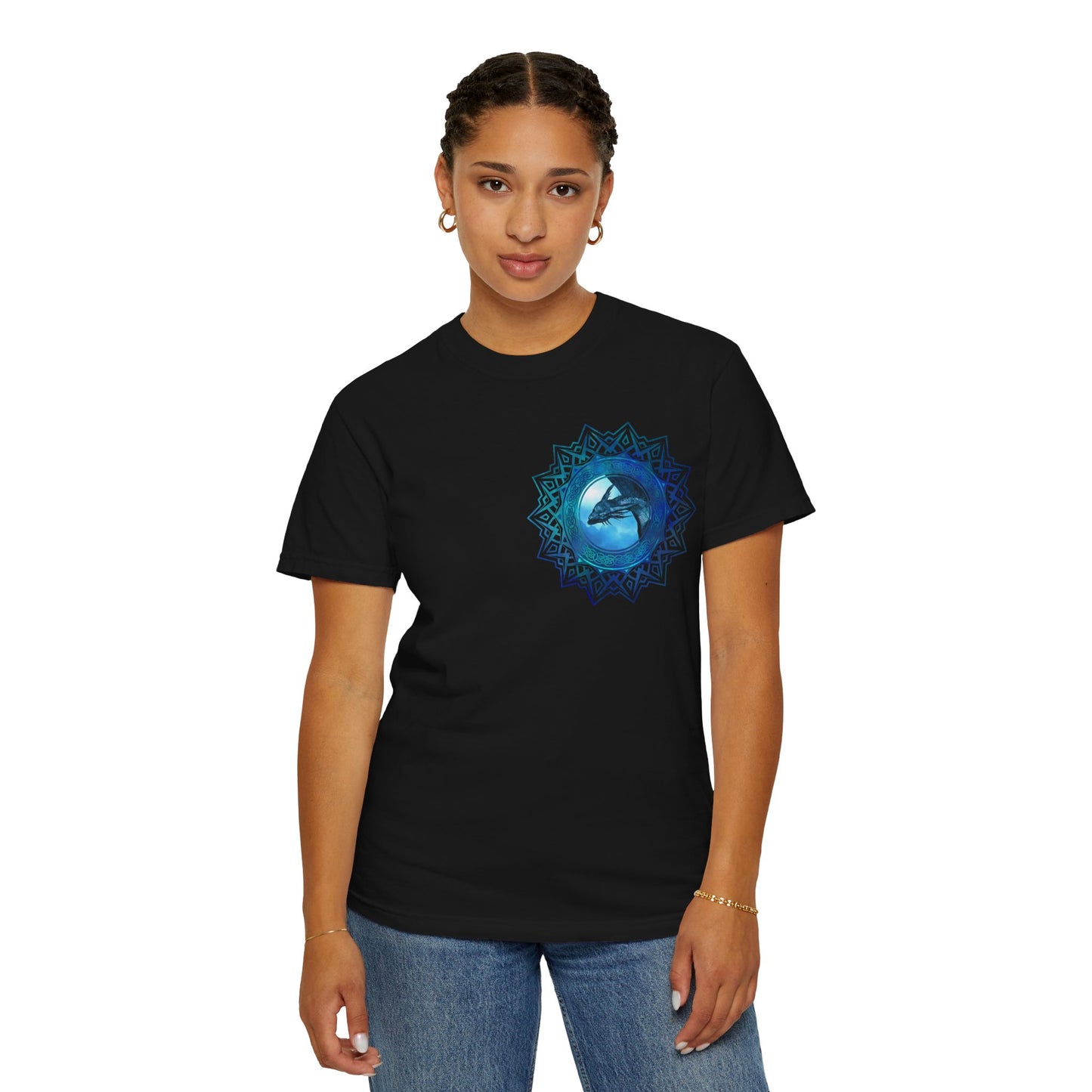 Unisex Heavy Cotton Tee:  "Dragons" [Blue Fury]
