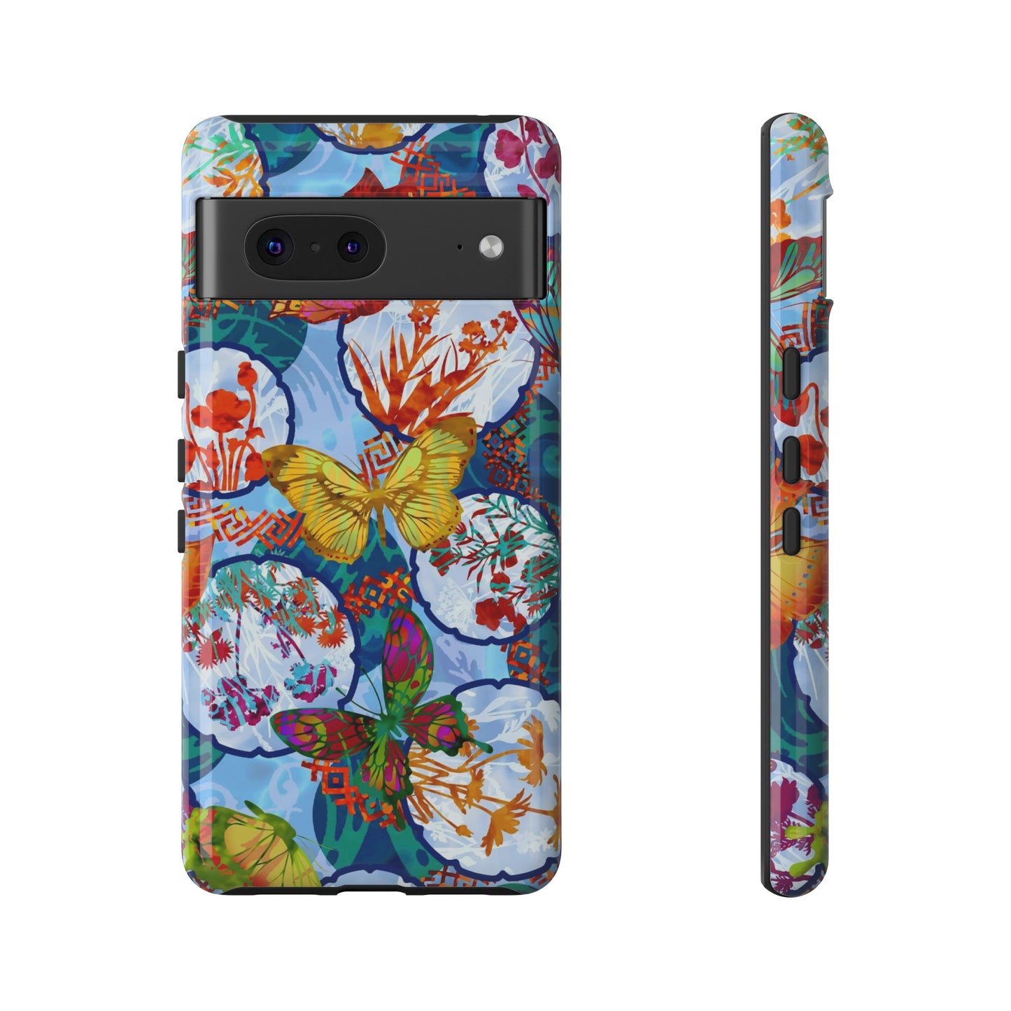 Android Google Pixel (Series) Tough Case-Phone Case:  Dreamscapes [Light Blue Butterflies]