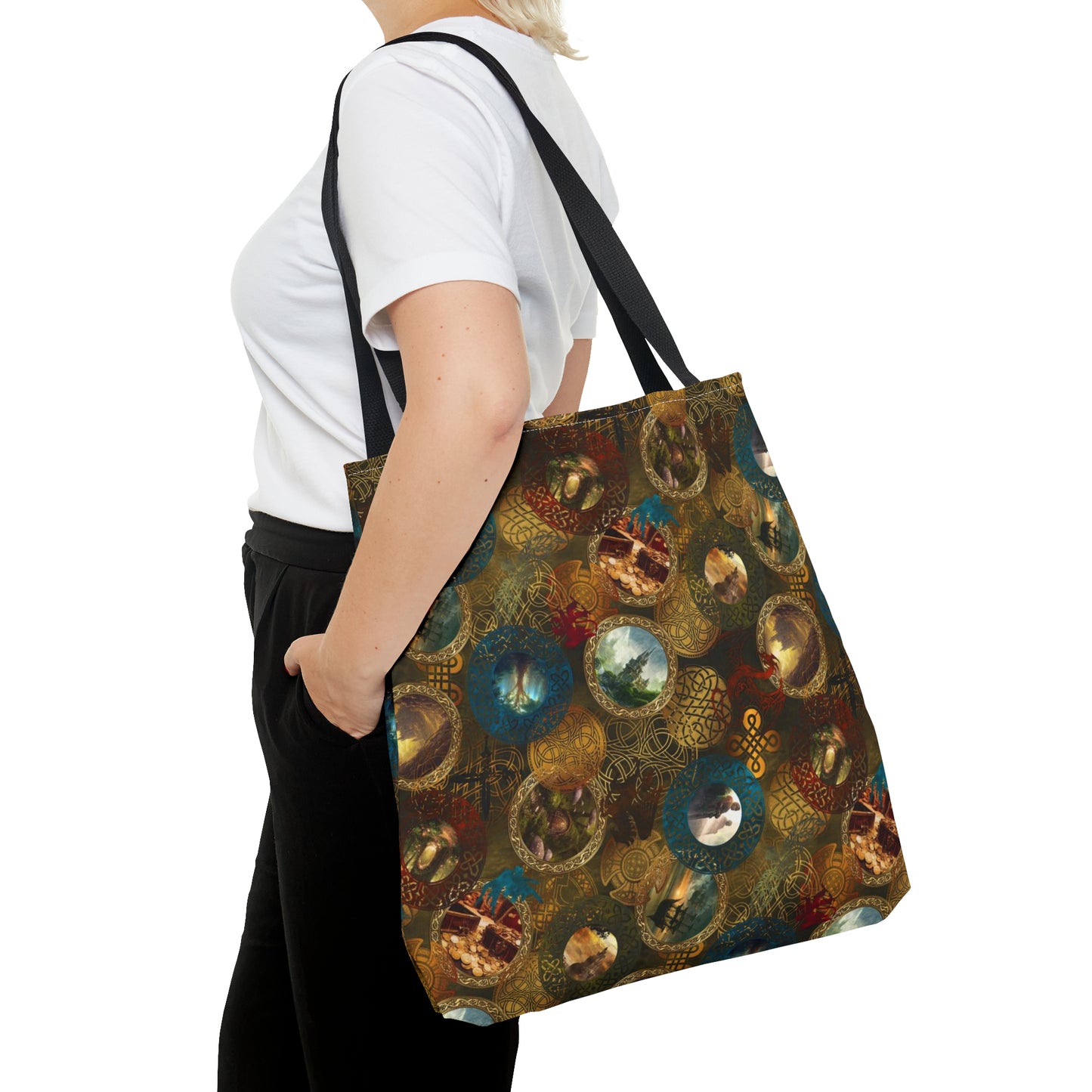 Tote Bag:  large-18x18;  "Legendary Journeys" [Circles Panel]