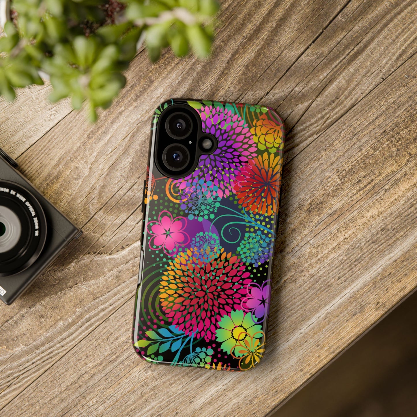 Apple I-Phone 16 (Series) Tough Case-Phone Case:  Unusual Garden [Bright Flowers]