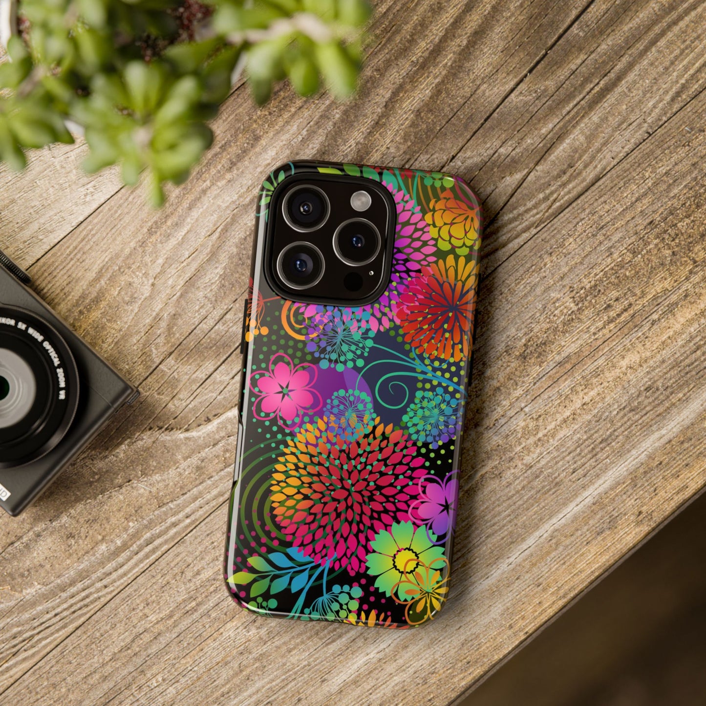 Apple I-Phone 16 (Series) Tough Case-Phone Case:  Unusual Garden [Bright Flowers]