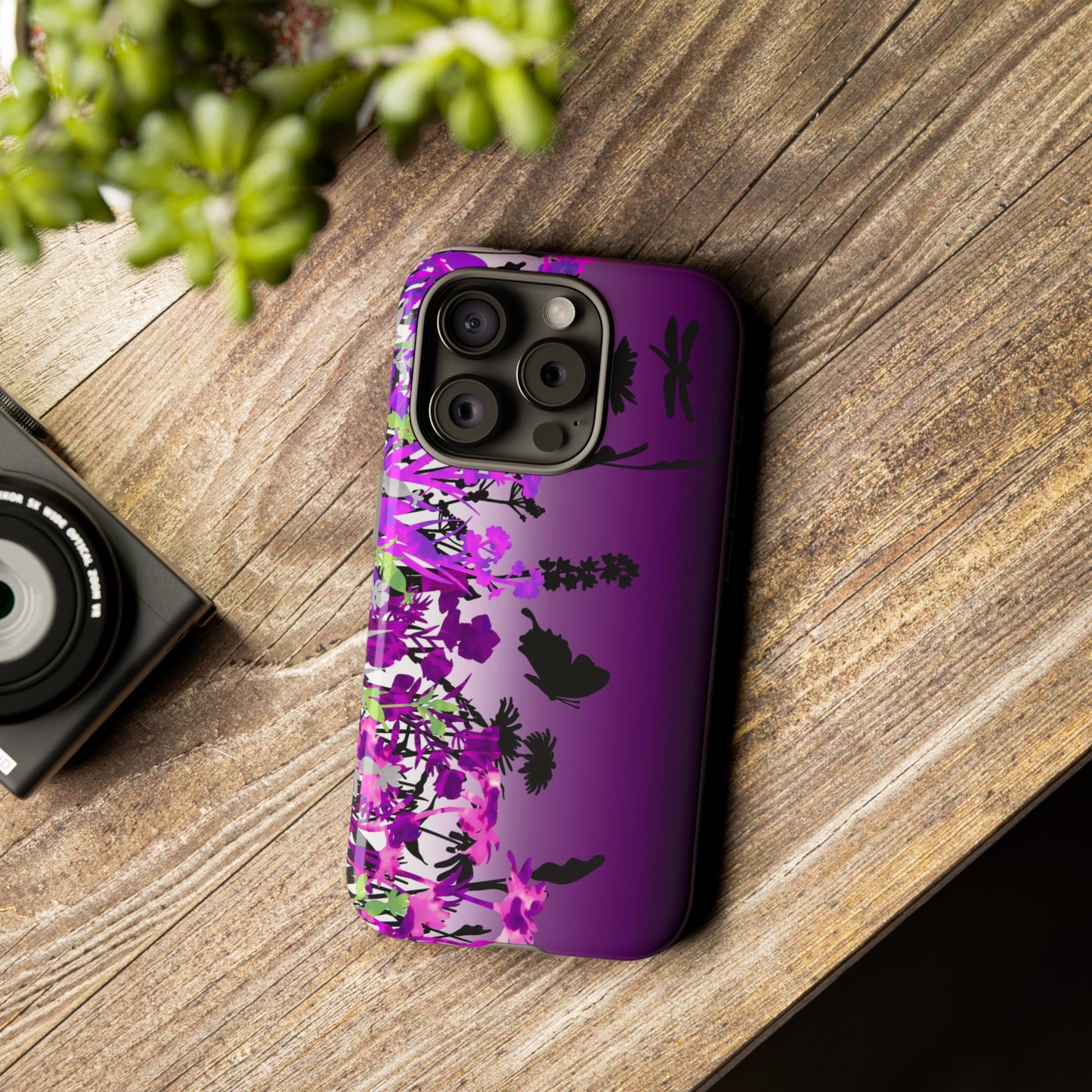 Apple I-Phone 15 (Series)-Tough Case-Phone Case:  Dreamscapes [Bright Purple Border]