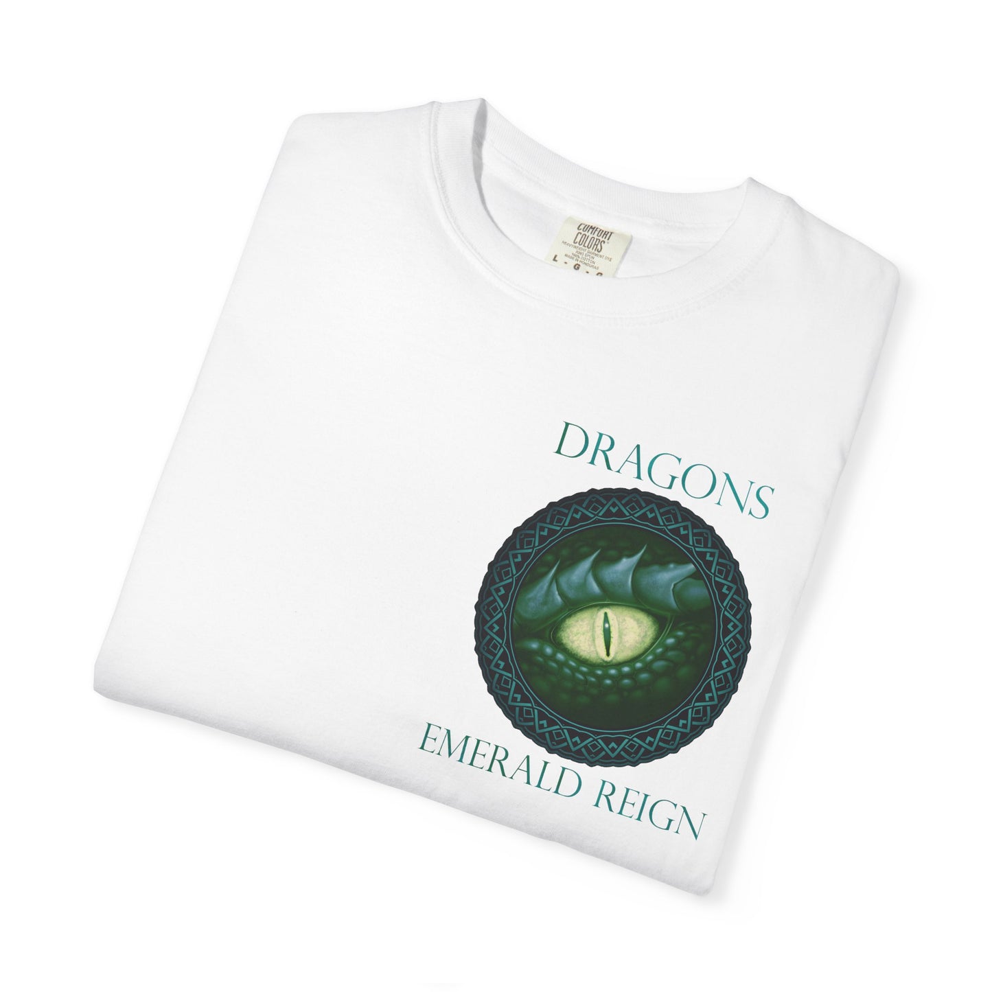 Unisex Heavy Cotton Tee:  "Emerald Dragons" [Banner/Panel]