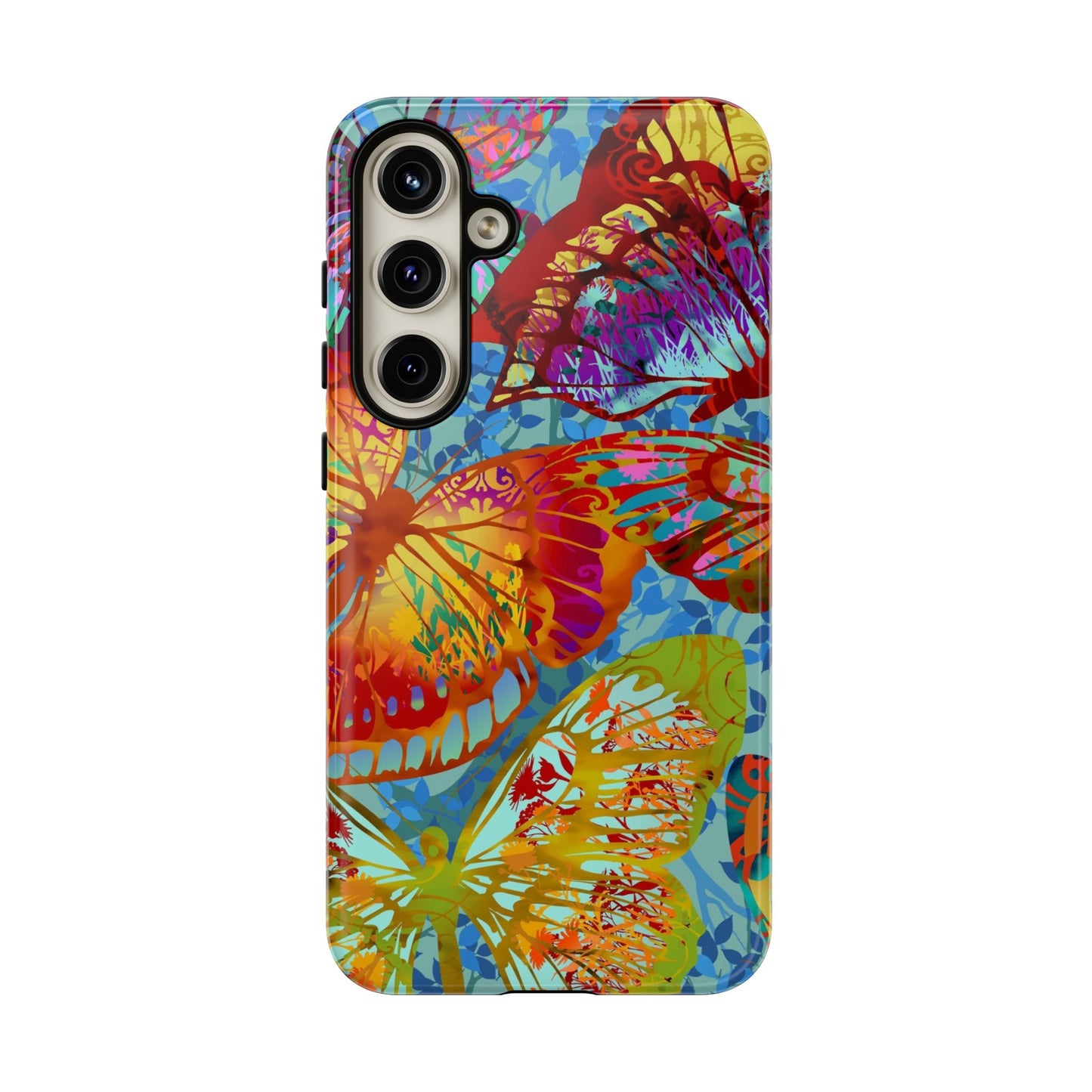 Samsung Galaxy Series Tough Case-Phone Case: Dreamscapes [Light Green Butterflies]