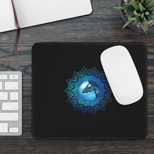 Orca Mandala Gaming Mouse Pad — Blue Whale Ocean Desk Mat