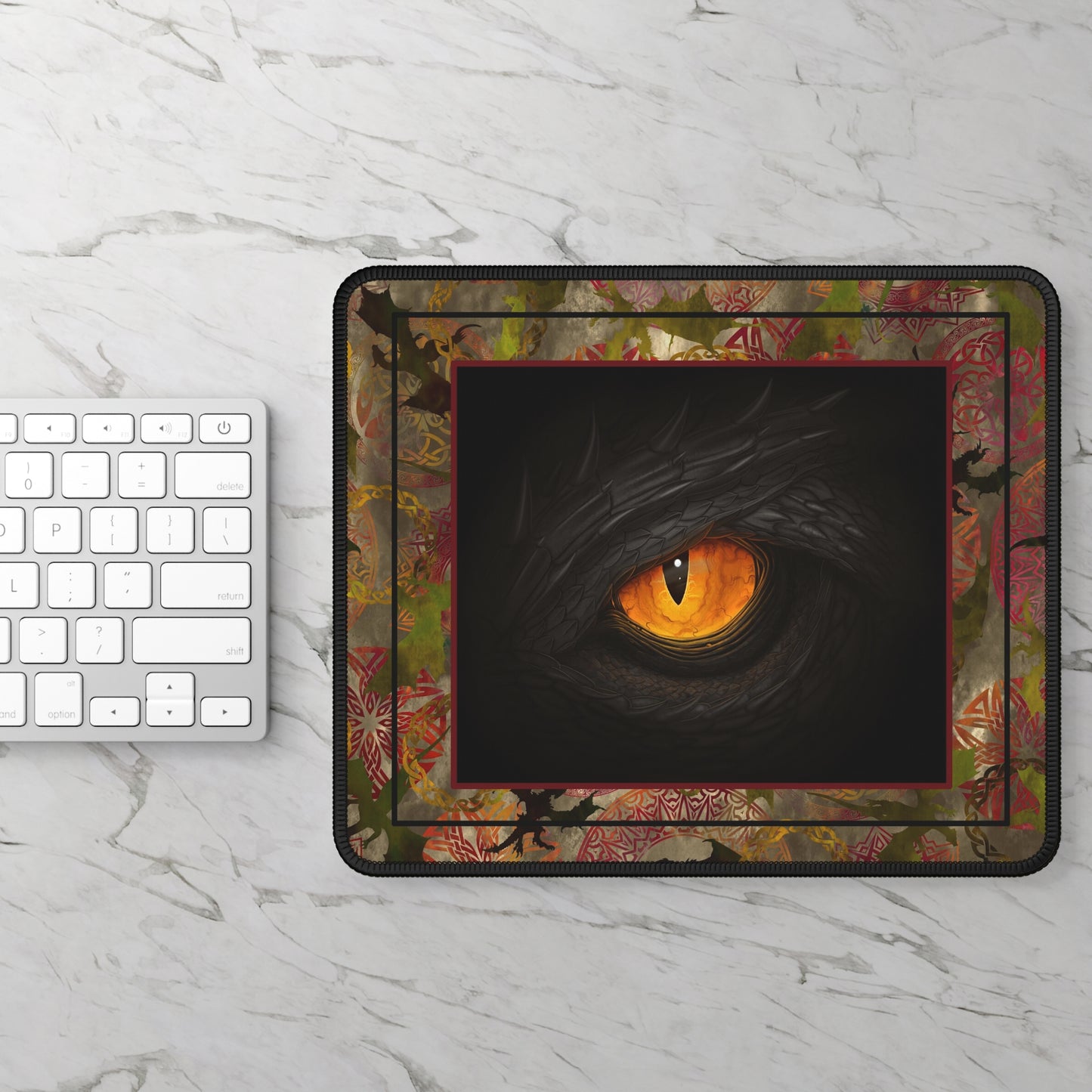 Mouse Pad-Gaming;  9x7 - "Sci-Fi" [Light Green Tonal-Black Eye-2l]