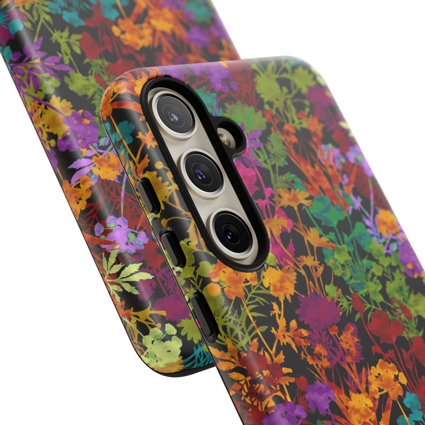 Samsung Galaxy Series Tough Case-Phone Case: Dreamscapes [Multi-Colored Flowers-Dark]