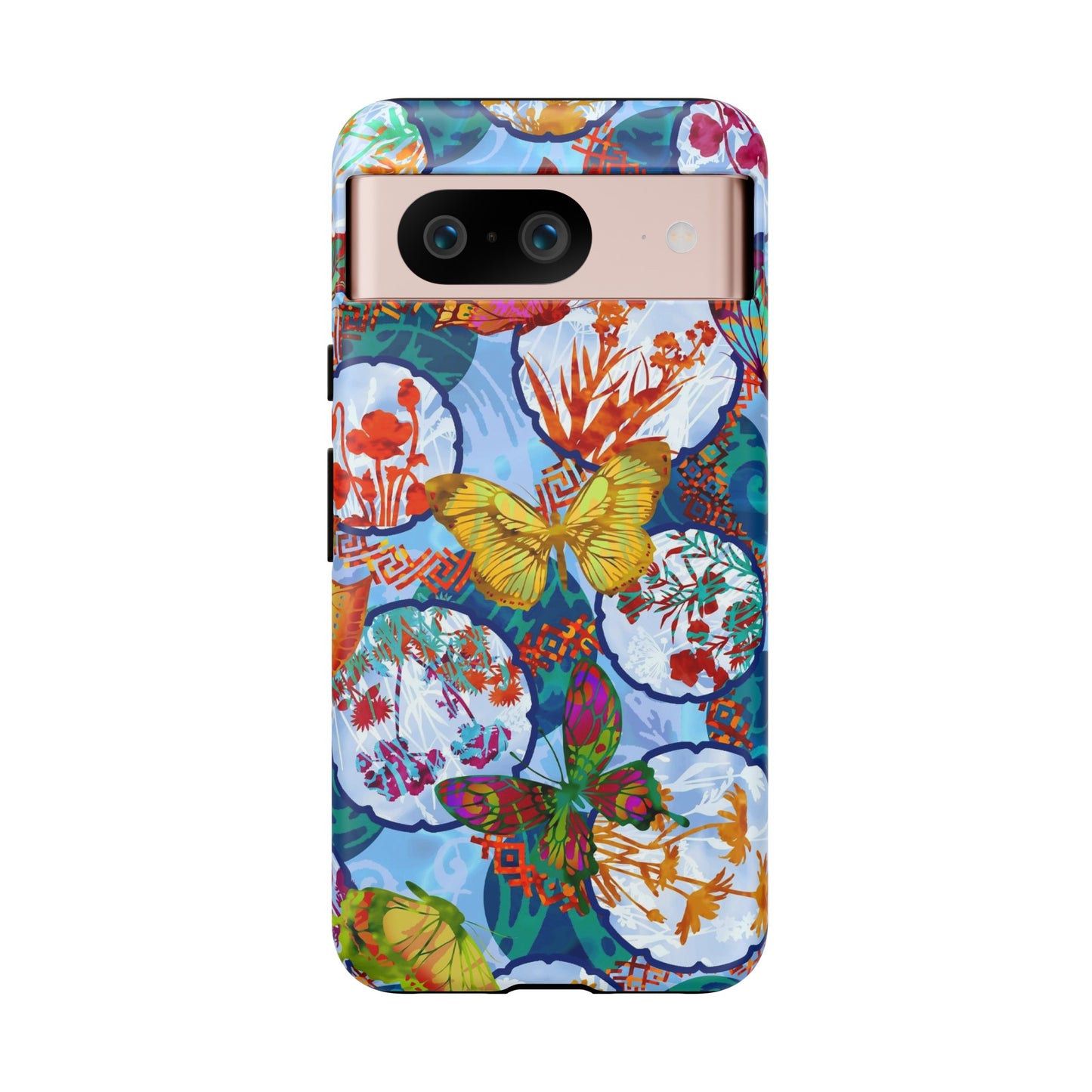 Android Google Pixel (Series) Tough Case-Phone Case:  Dreamscapes [Light Blue Butterflies]