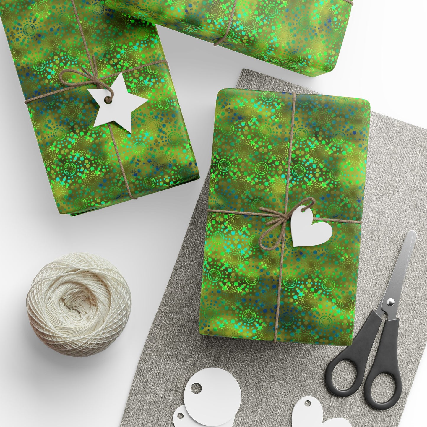 Wrapping Paper:  Dreamscapes [Green Kaleidoscopes]