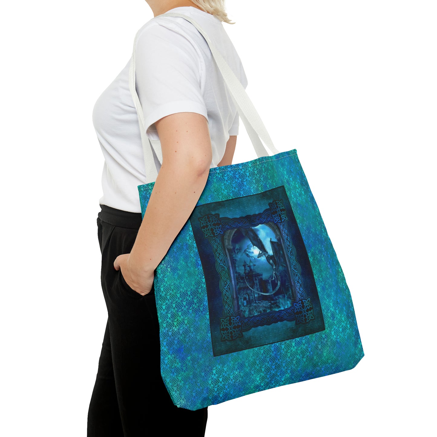 Tote Bag:  large-18x18;  "Dragons" [Blue Fury Panel]