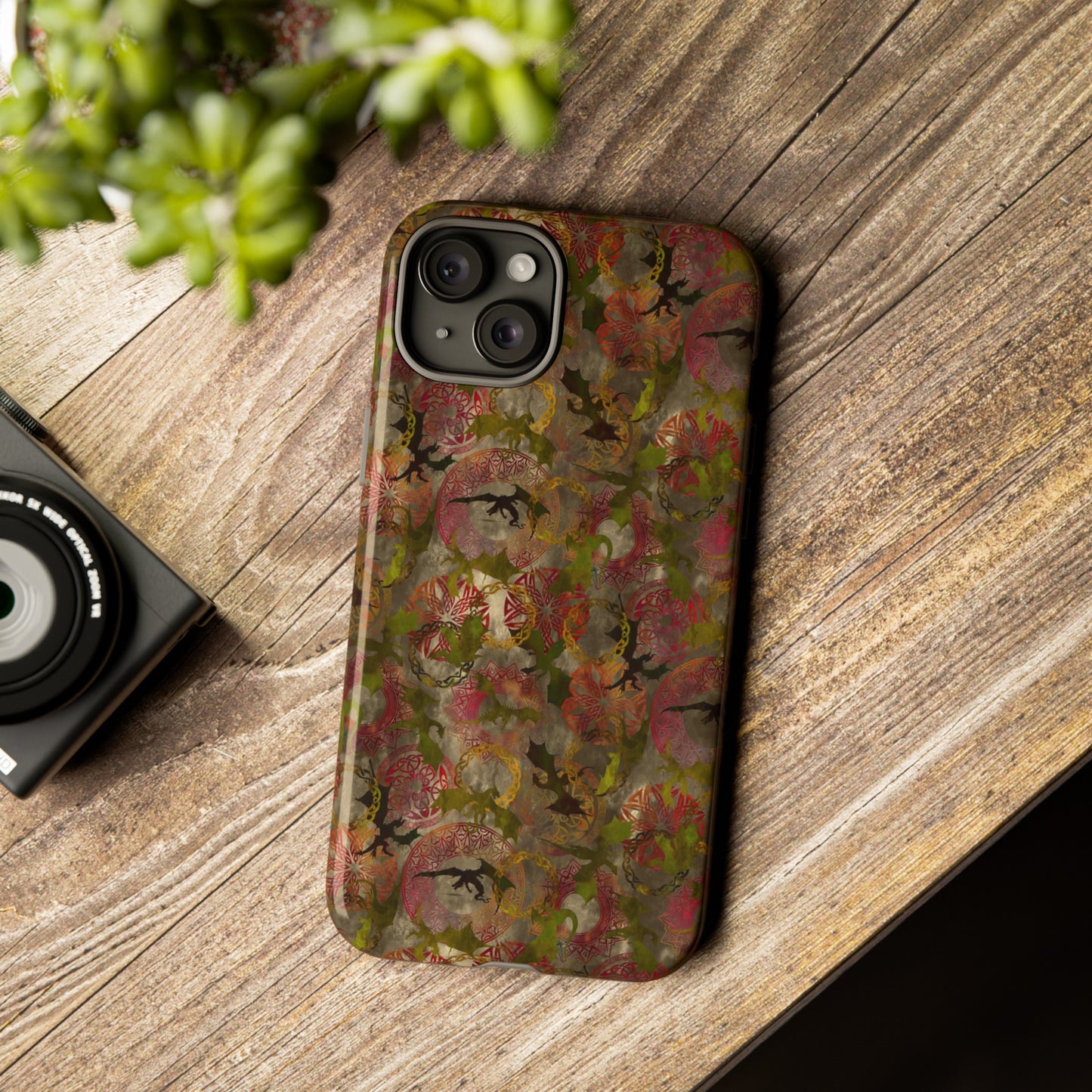 Apple I-Phone 15 Tough Case-Phone Case:  Dreamscapes [Bright Flowers]