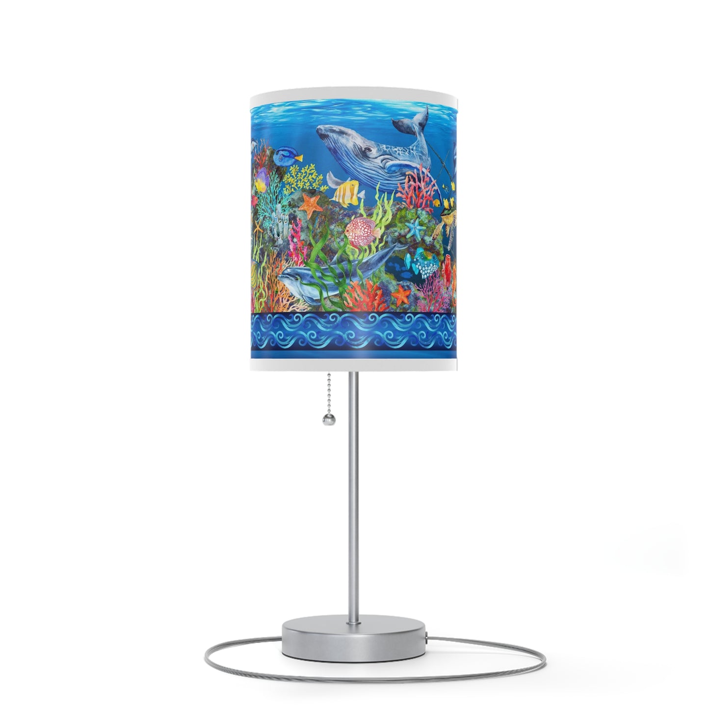 Table Lamp: Silver W/Black/Whitte/Grey Trim; The Sun, The Moon, and The Stars [Sun Panel]